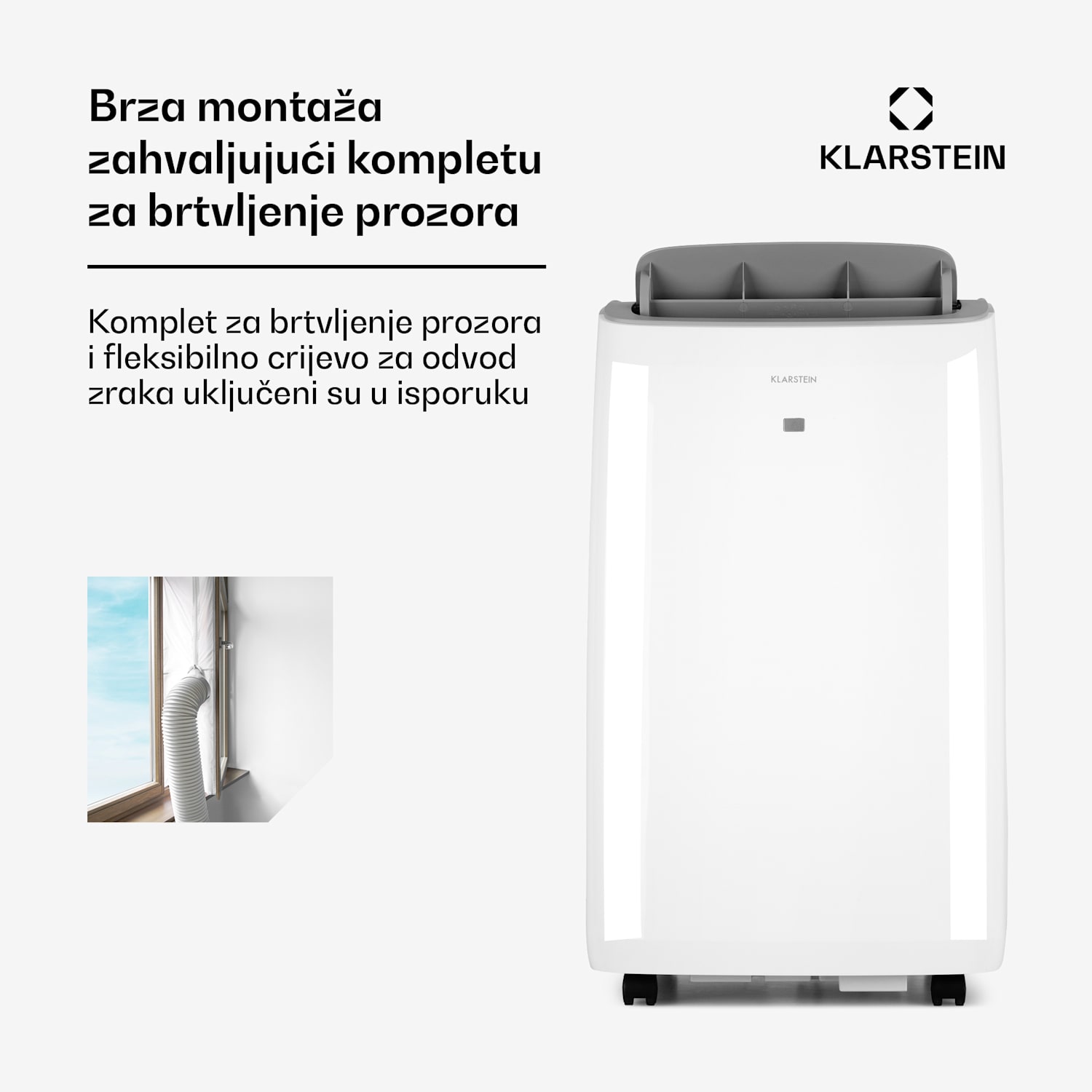 Grandbreeze Eco 12K, prijenosna klima 3 u 1, 460 m³ / h, 12.000 BTU / 1,35 kW 12.000 BTU | Bijela