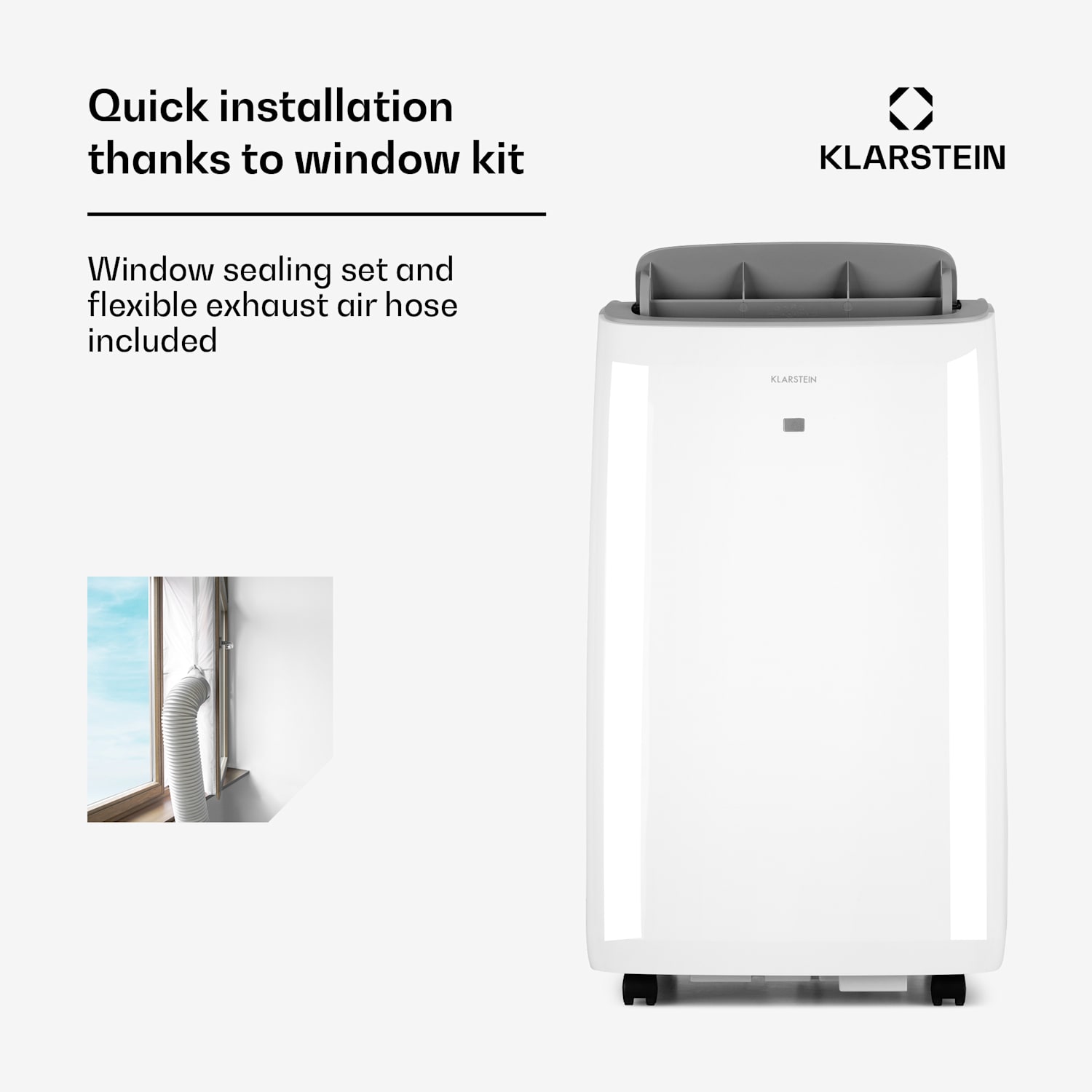 Grandbreeze Eco 12K, ilmastointilaite, 3 in 1, 460 m³/h, 12.000 BTU/1,35 kW 12.000 BTU | Valkoinen