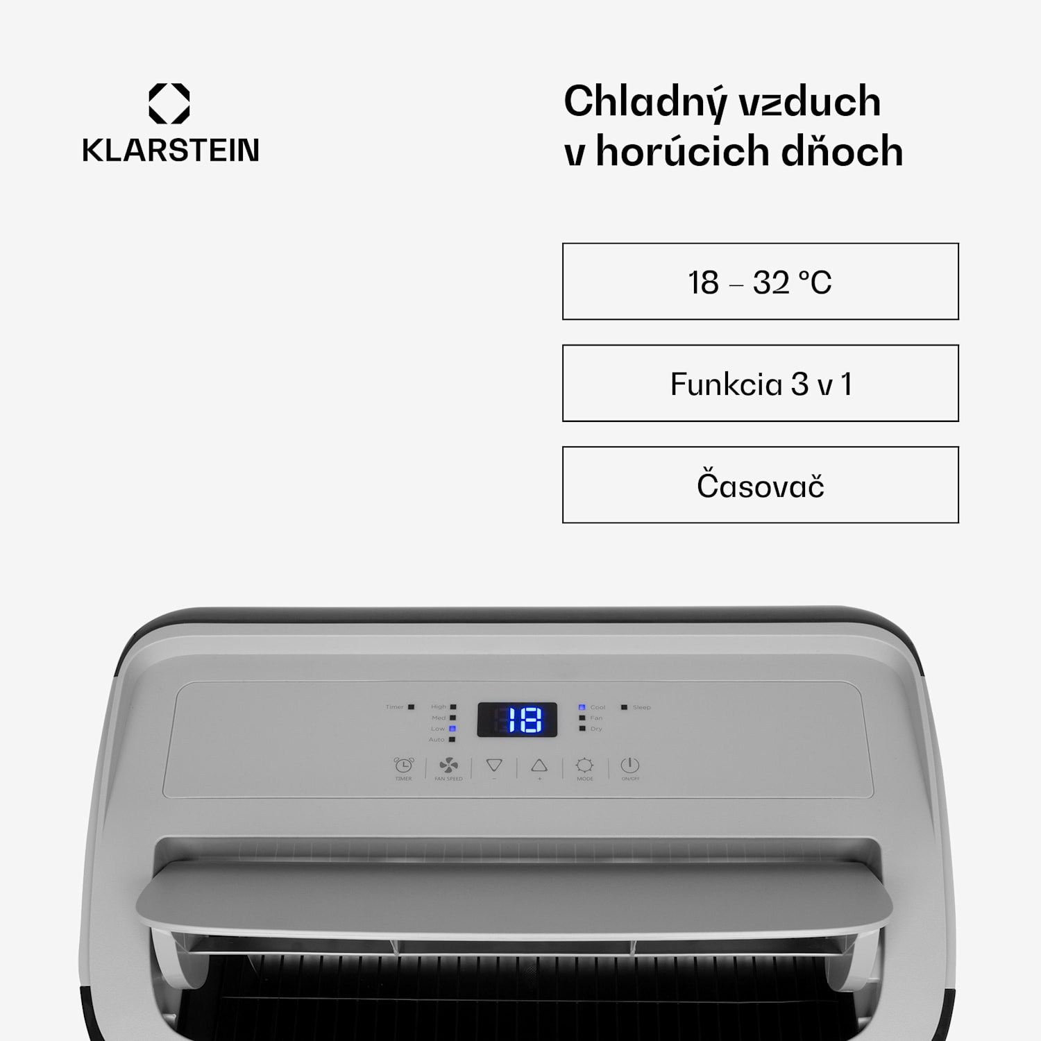 Grandbreeze Eco 12K, mobilná klimatizácia 3 v 1, 460 m³/h, 12 000 BTU/1,35 kW 12.000 BTU | Čierna