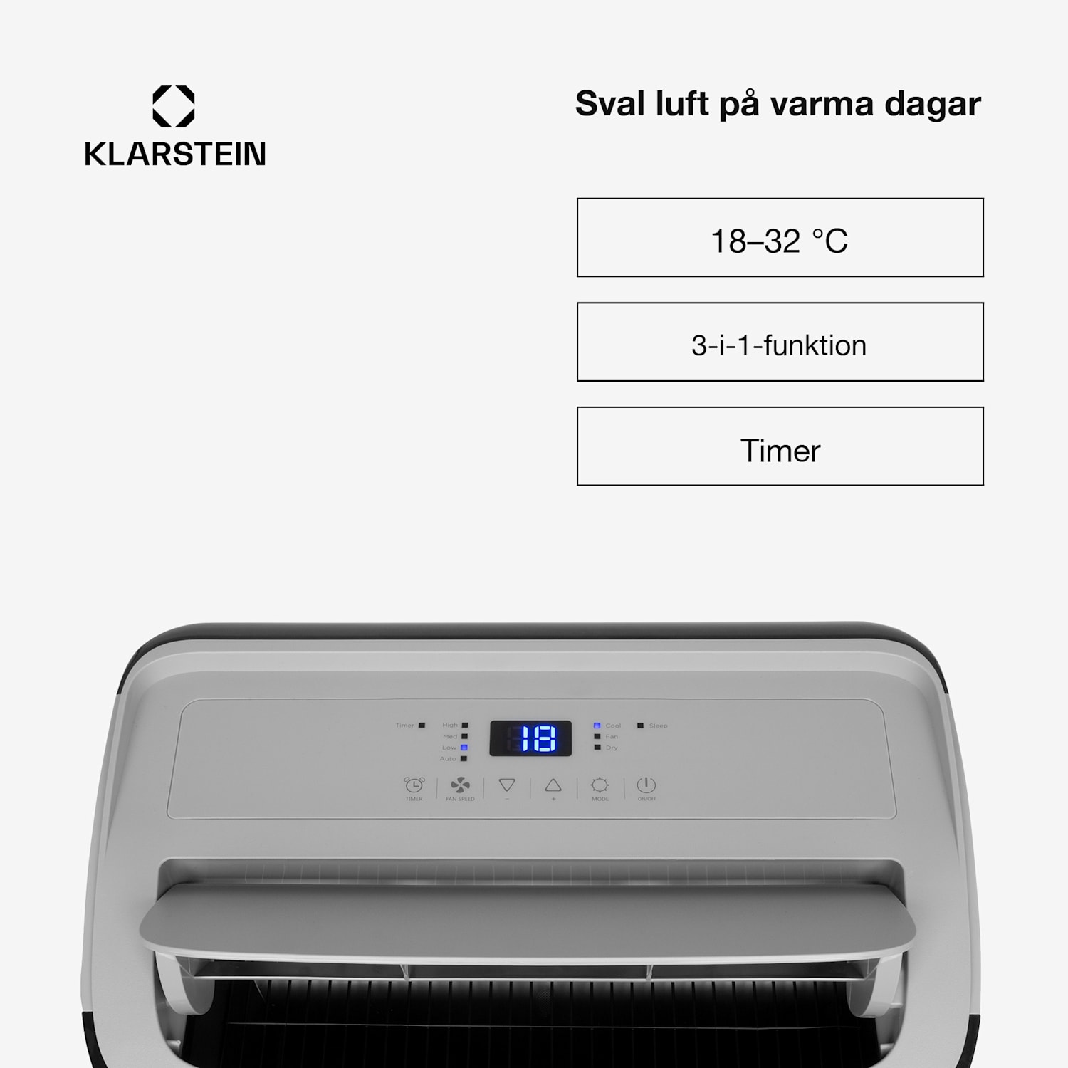 Grandbreeze Eco 12K Luftkonditionering 3-i-1 460 m³/h 12.000 BTU/1,35 kW 