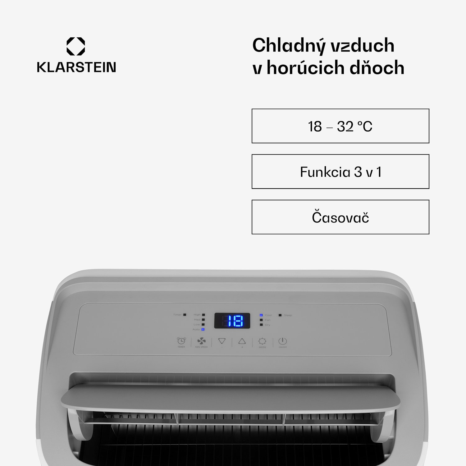 Grandbreeze Pro 14K, mobilná klimatizácia 3 v 1, 460 m³/h, 14 000 BTU/1,65 kW 14000 BTU | Biela