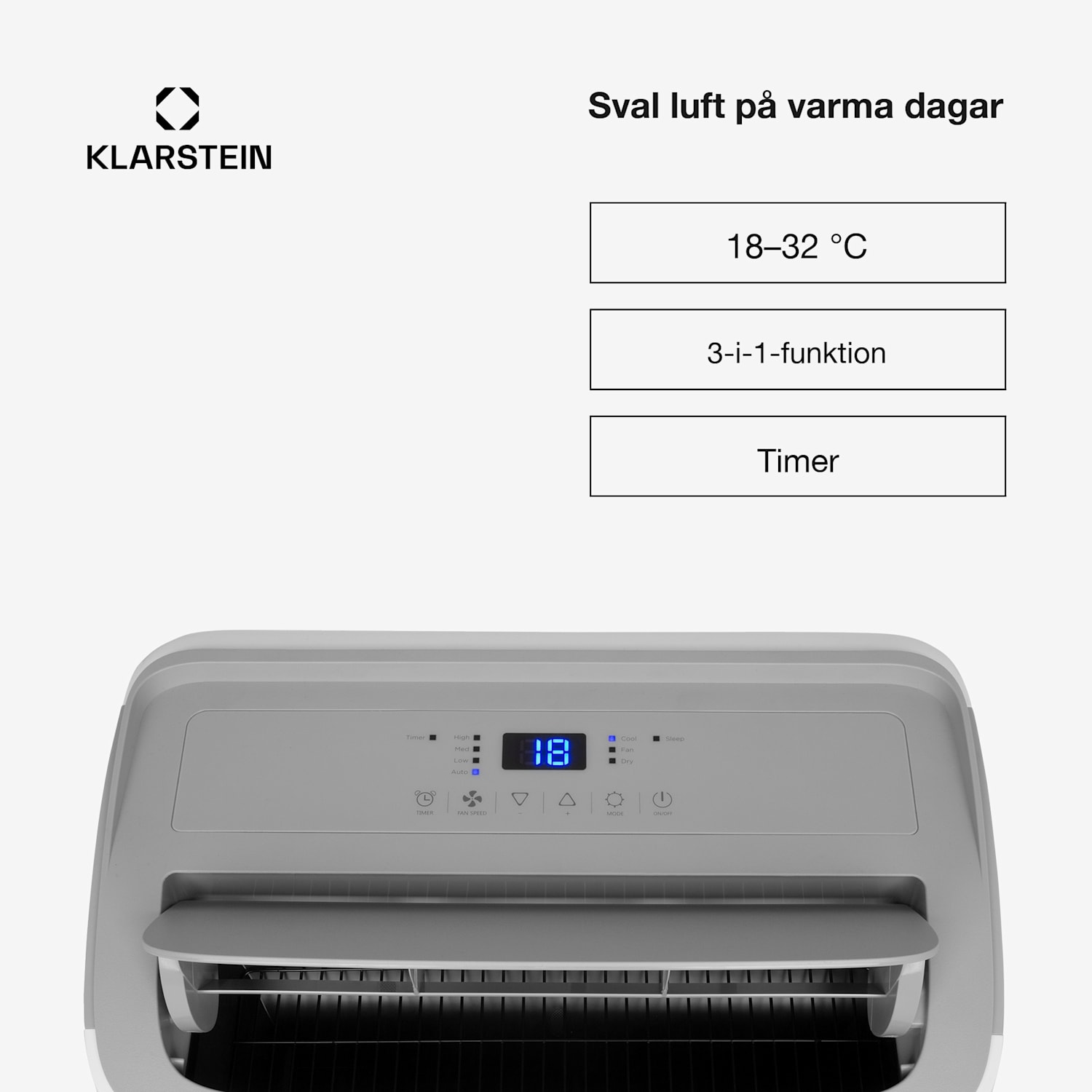 Grandbreeze Pro 14K luftkonditionering 3-i-1 460 m³/h 14 000 BTU/4,1 kW 14000 BTU | Nej | Vit