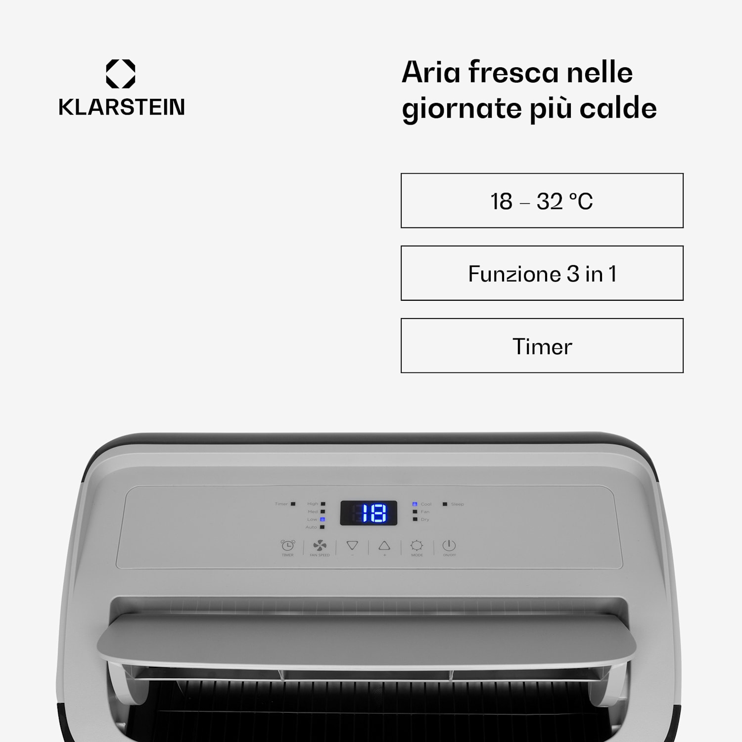Grandbreeze Pro 14K - Climatizzatore 3 in 1, 460 m³/h, 14.000 BTU/4,1 kW 14000 BTU | Nero