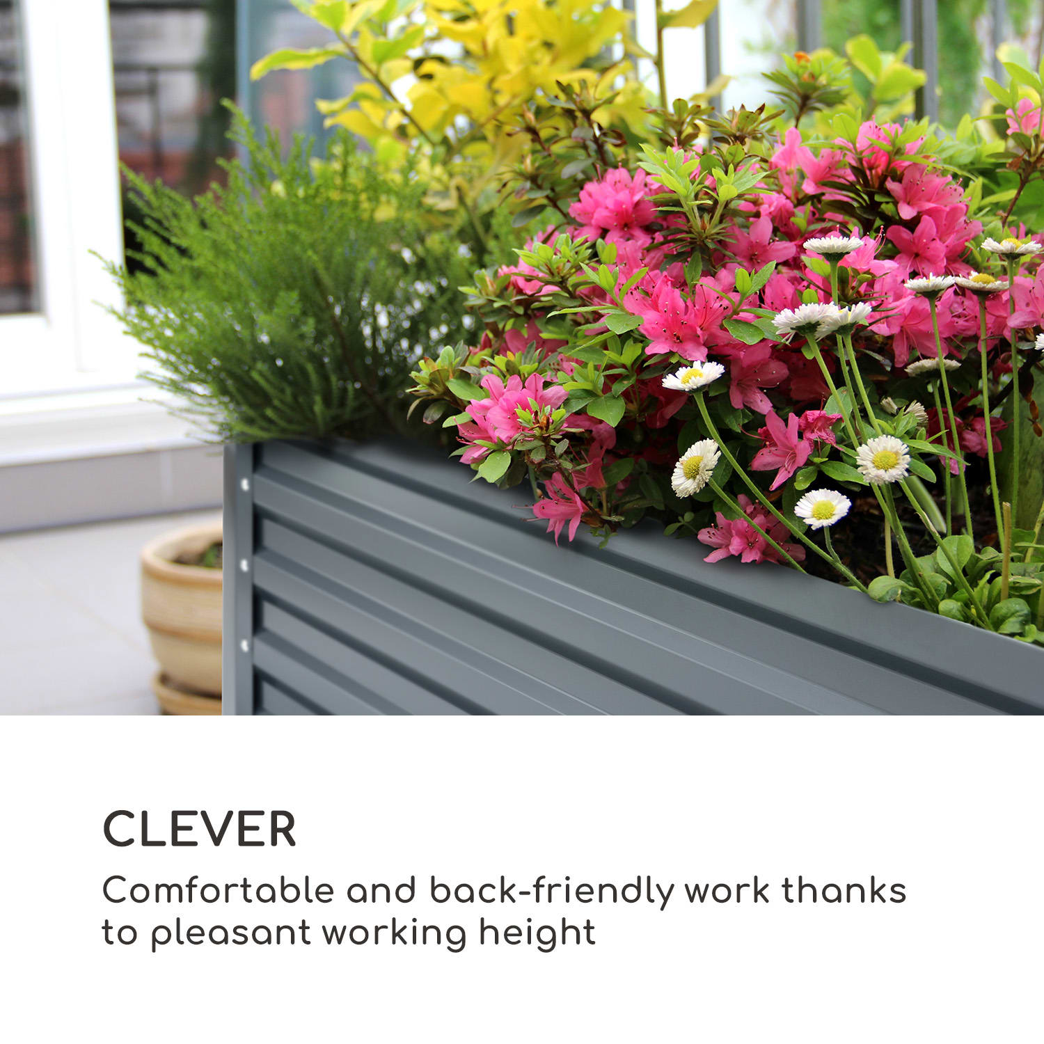 High Grow Straight, vyvýšený záhon, 180 x 60 x 90 cm, 970 l, pozinkovaná ocel 180 x 90 x 60 cm | Antracit