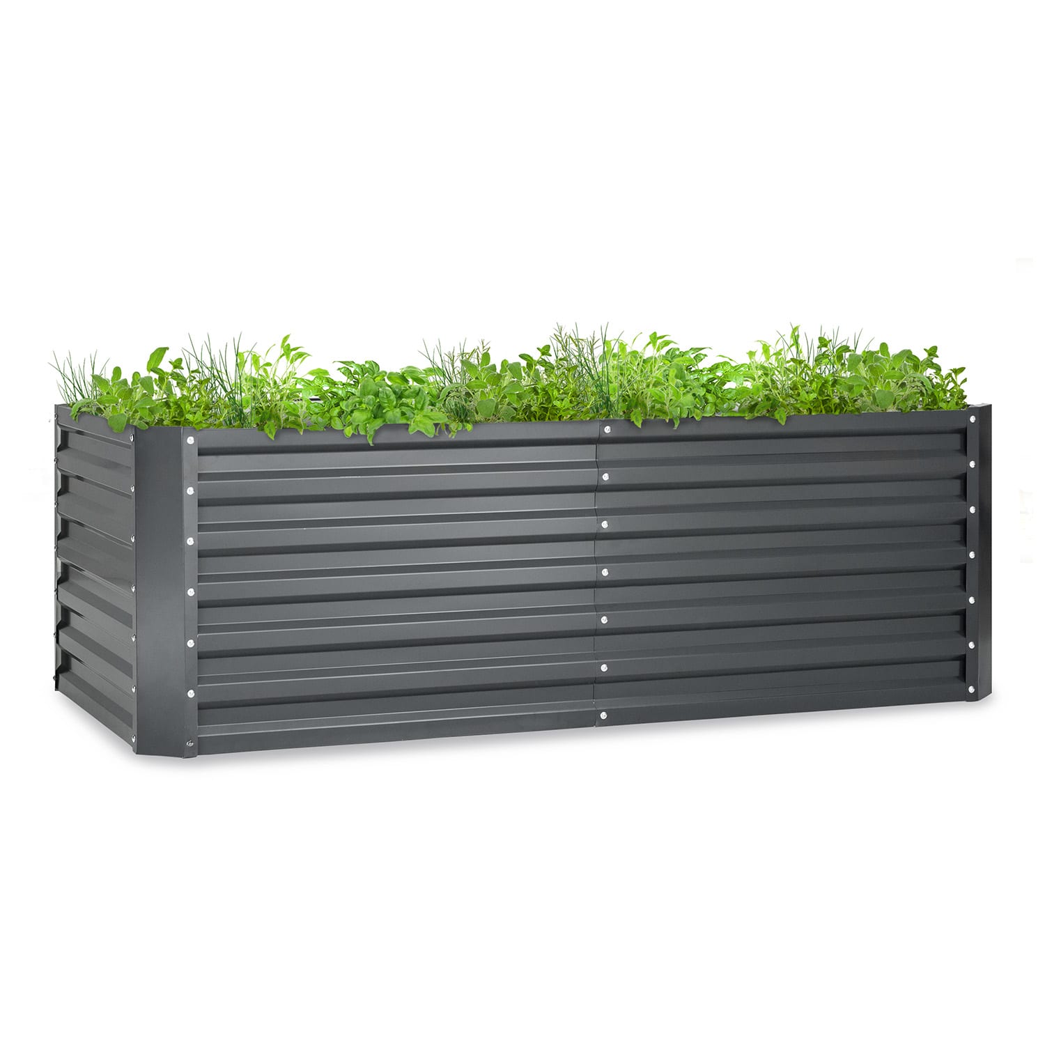 High Grow Straight huerto elevado 180 x 60 x 90 cm 970 l acero galvanizado 180 x 90 x 60 cm | Antracita