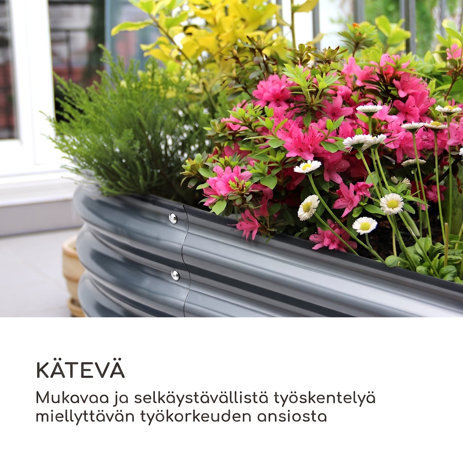 High Grow kohopenkki 160 x 80 x 80 cm teräs-aaltopelti helppo koota 160 x 80 x 80 cm | Antrasiitti