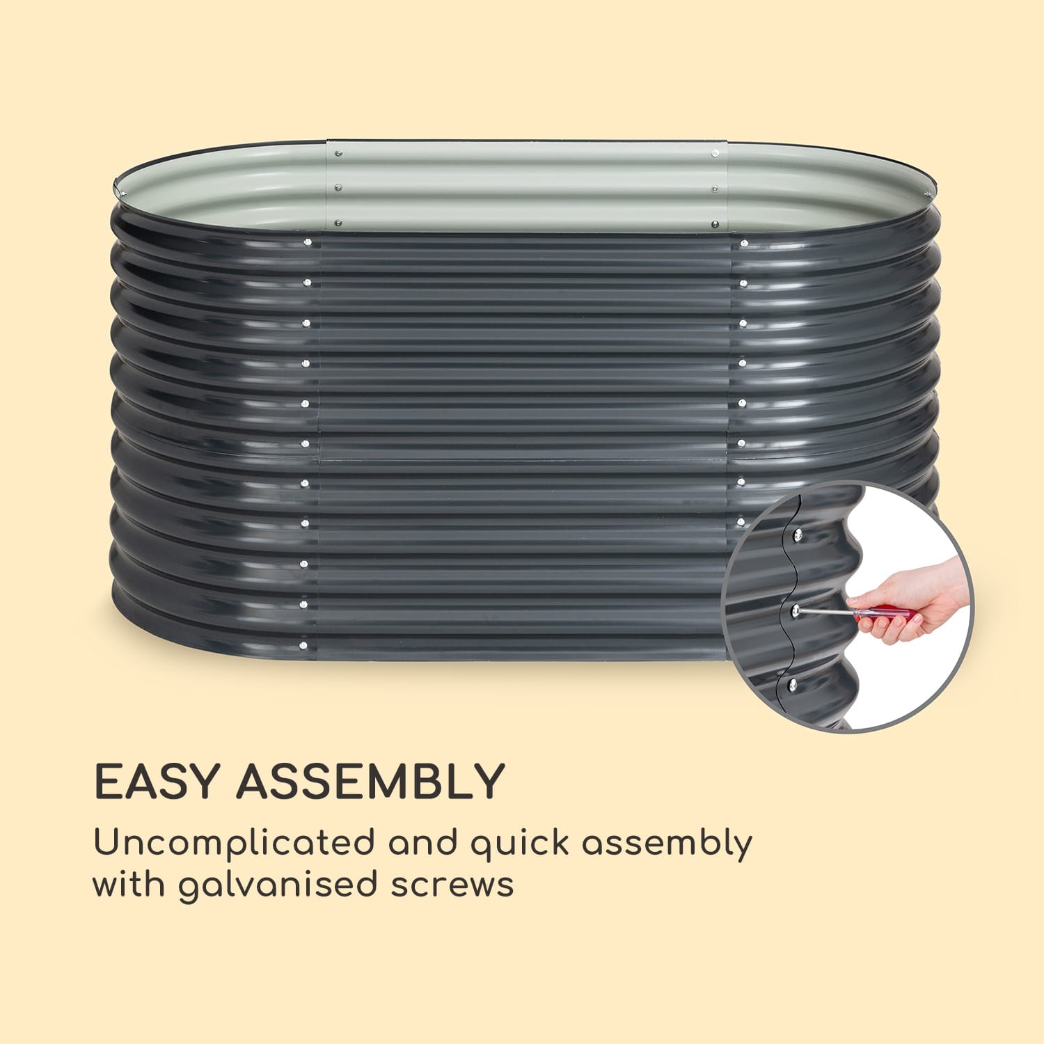 High Grow, vyvýšený záhon, 160 x 80 x 80 cm, vlnovitý plech, jednoduchá montáž 160 x 80 x 80 cm | Antracit