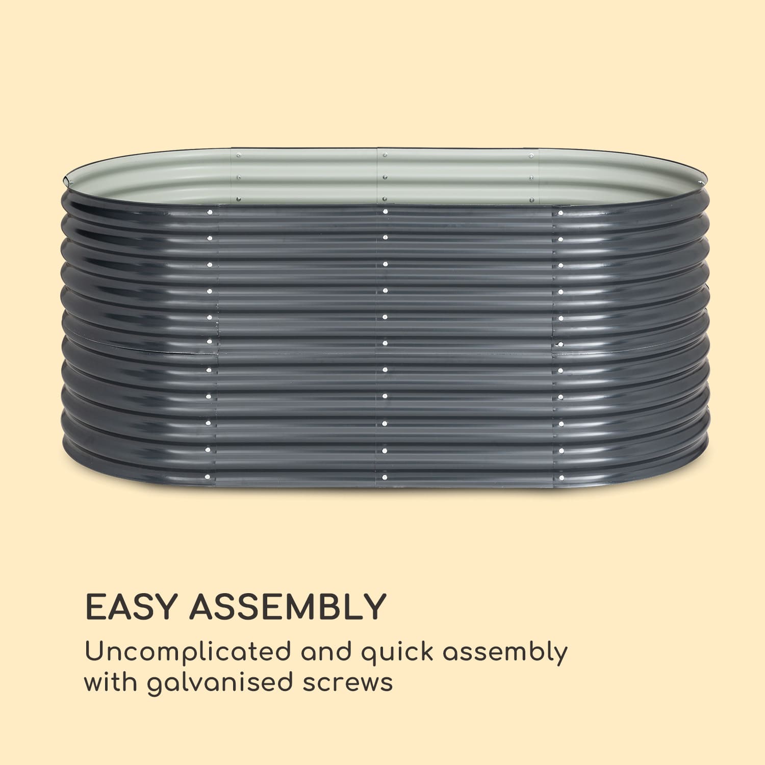 High Grow Raised Bed 200 x 80 x 100 cm corrugated steel easy to assemble  200 x 100 x 80 cm | Anthracite