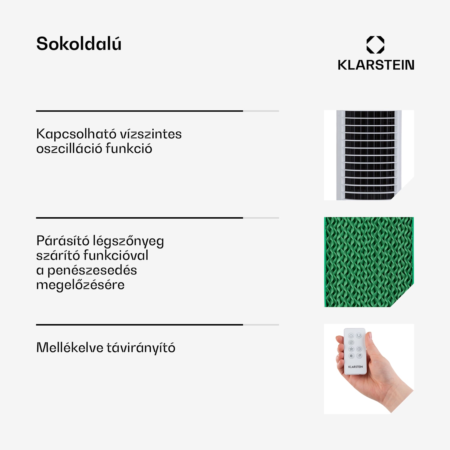 Skytower Grand Smart, léghűtő, 80 W, 480 m³/ó, 6 liter, hordozható 480 m³/h | Igen | Fehér
