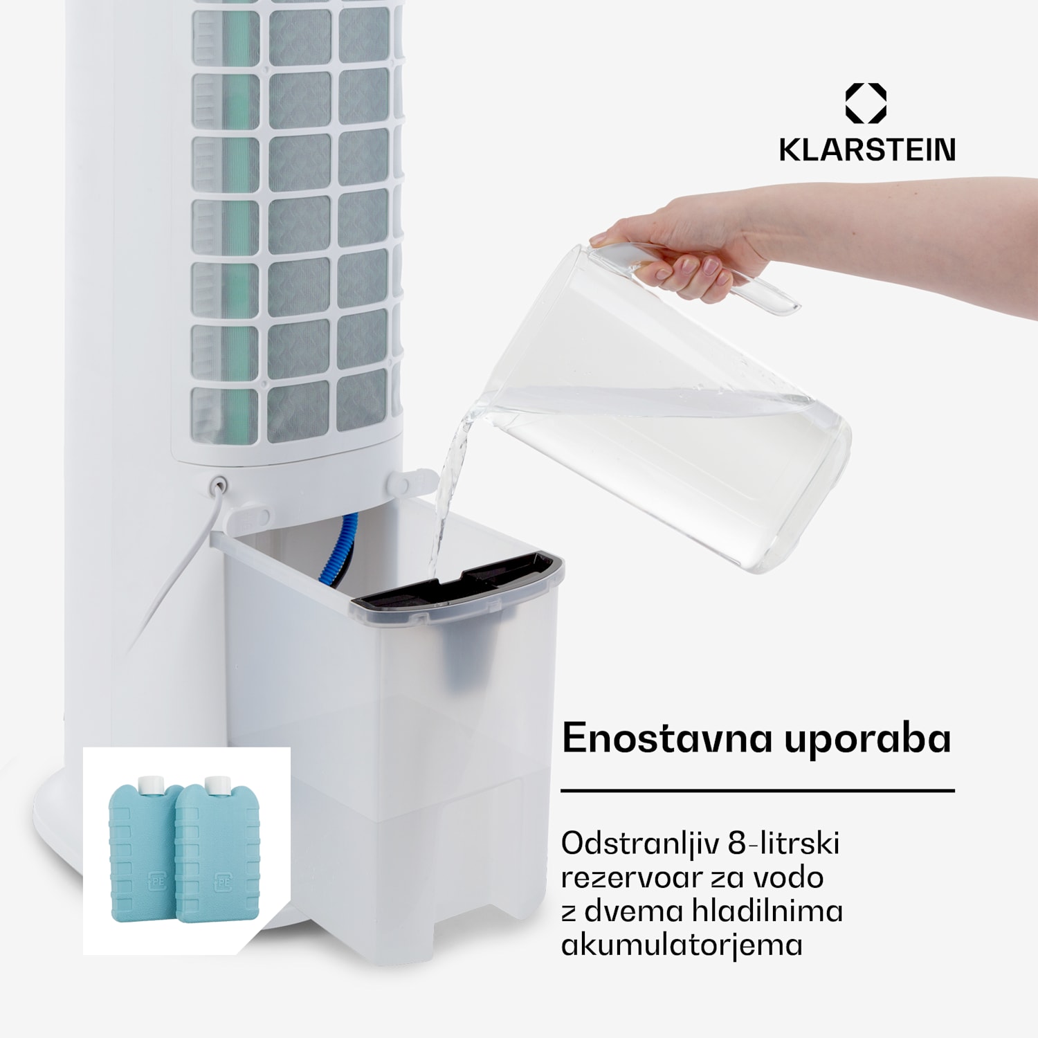 Skytower Grand Smart, zračni hladilnik, 80 W, 480 m³/uro, 8 litrov, prenosni 480 m³/h | Da | Bela