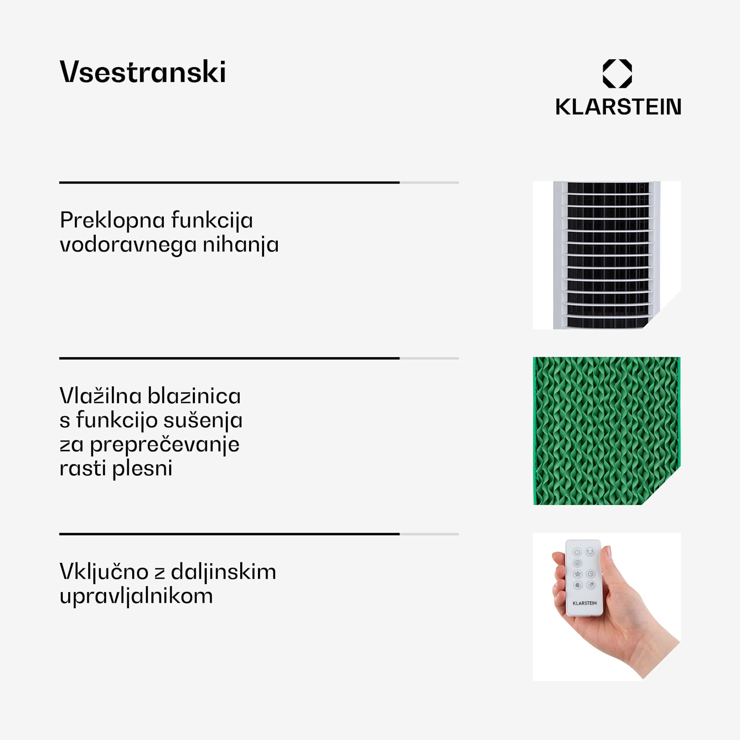 Skytower Grand Smart, zračni hladilnik, 80 W, 480 m³/uro, 8 litrov, prenosni 480 m³/h | Da | Bela