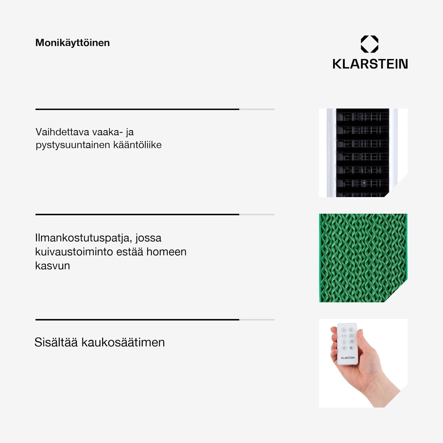 Skytower 360° Smart, ilmanjäähdytin, 60 W, 280 m³/h, 6 litraa, siirrettävä 