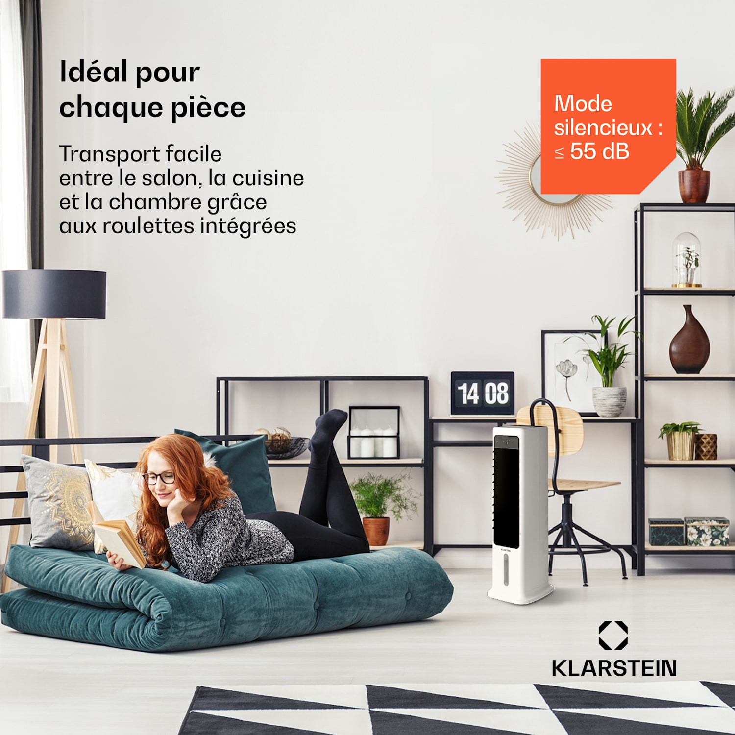 Skytower 360° Smart refroidisseur d'air 60W 450 m³/h 6 litres mobile 