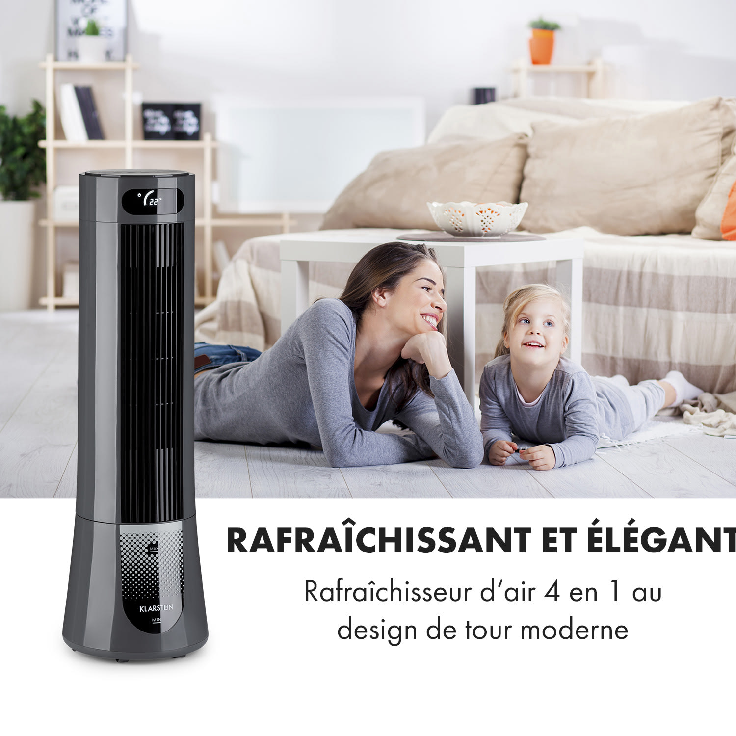 Rafraîchisseur d'air Skyscraper Frost 45 W  7 litres 2 packs de glace mobile 