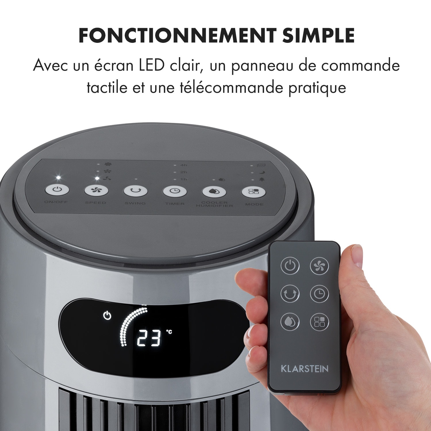 Rafraîchisseur d'air Skyscraper Frost 45 W  7 litres 2 packs de glace mobile 