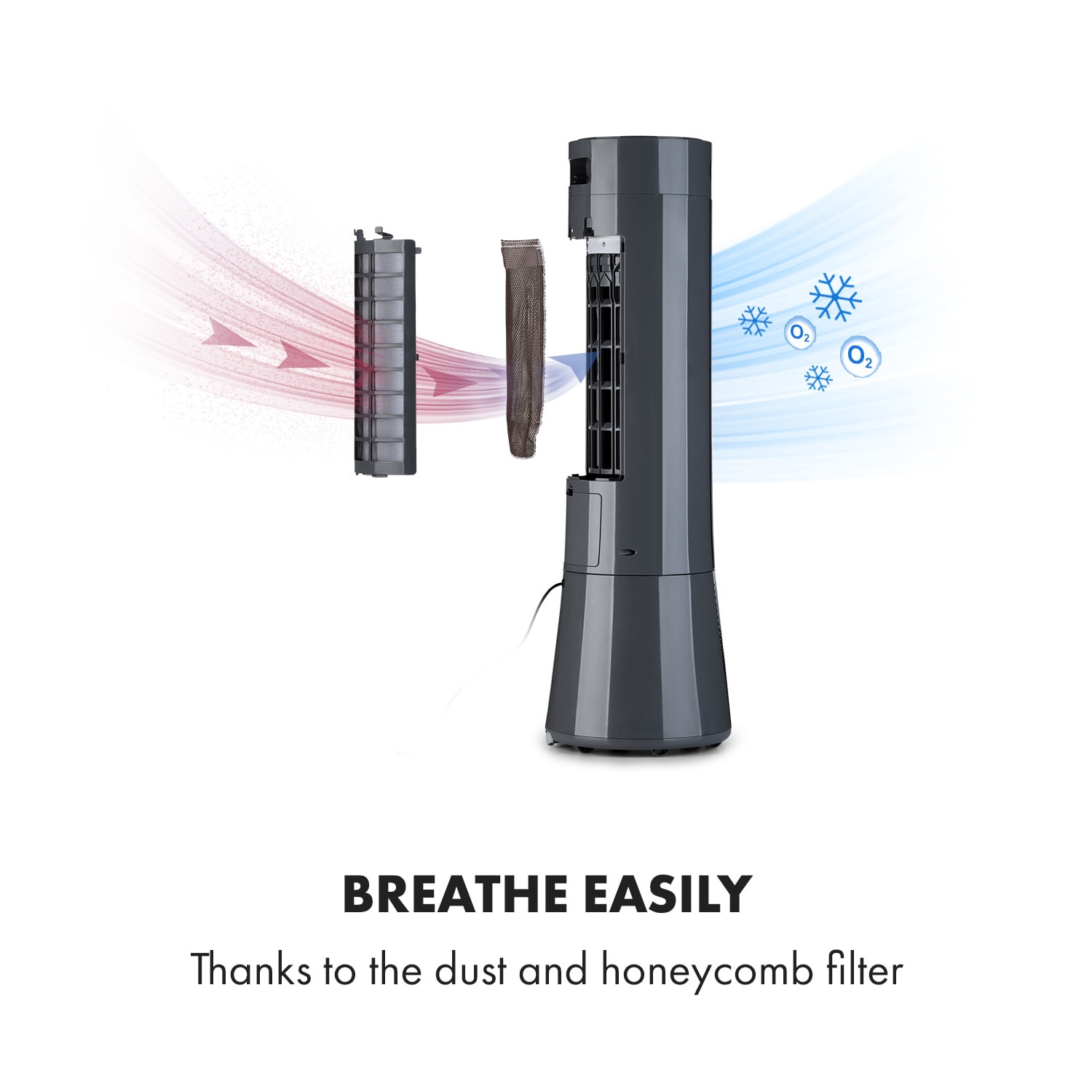 Skyscraper Frost, ochlazovač vzduchu, 45 W, 7 litrů, 2 chladicí náplně, mobilní 100 m³/h | Ne | Tmavě Šedá