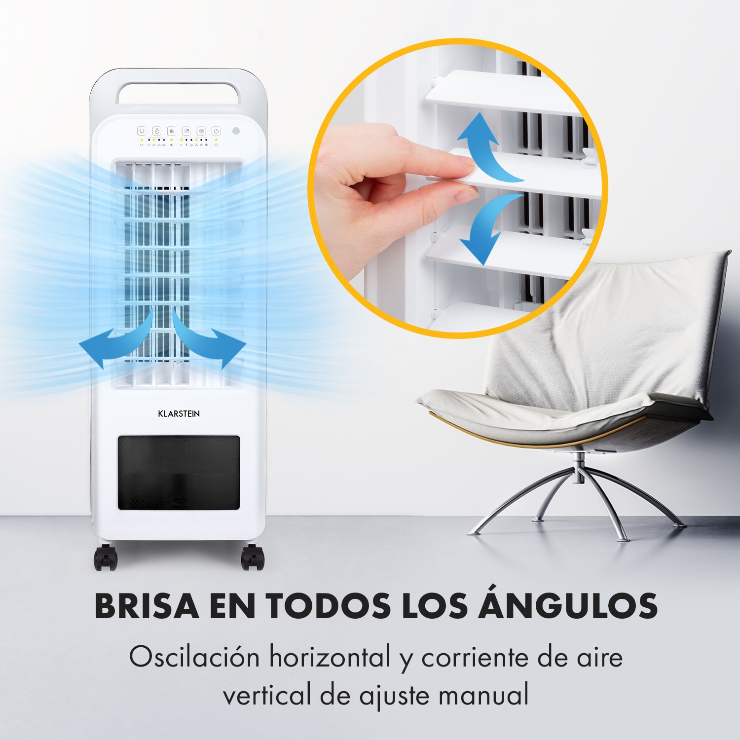 Cooler Rush ventilador climatizador 5.5L 45W mando a distancia 5x paquetes de hielo 