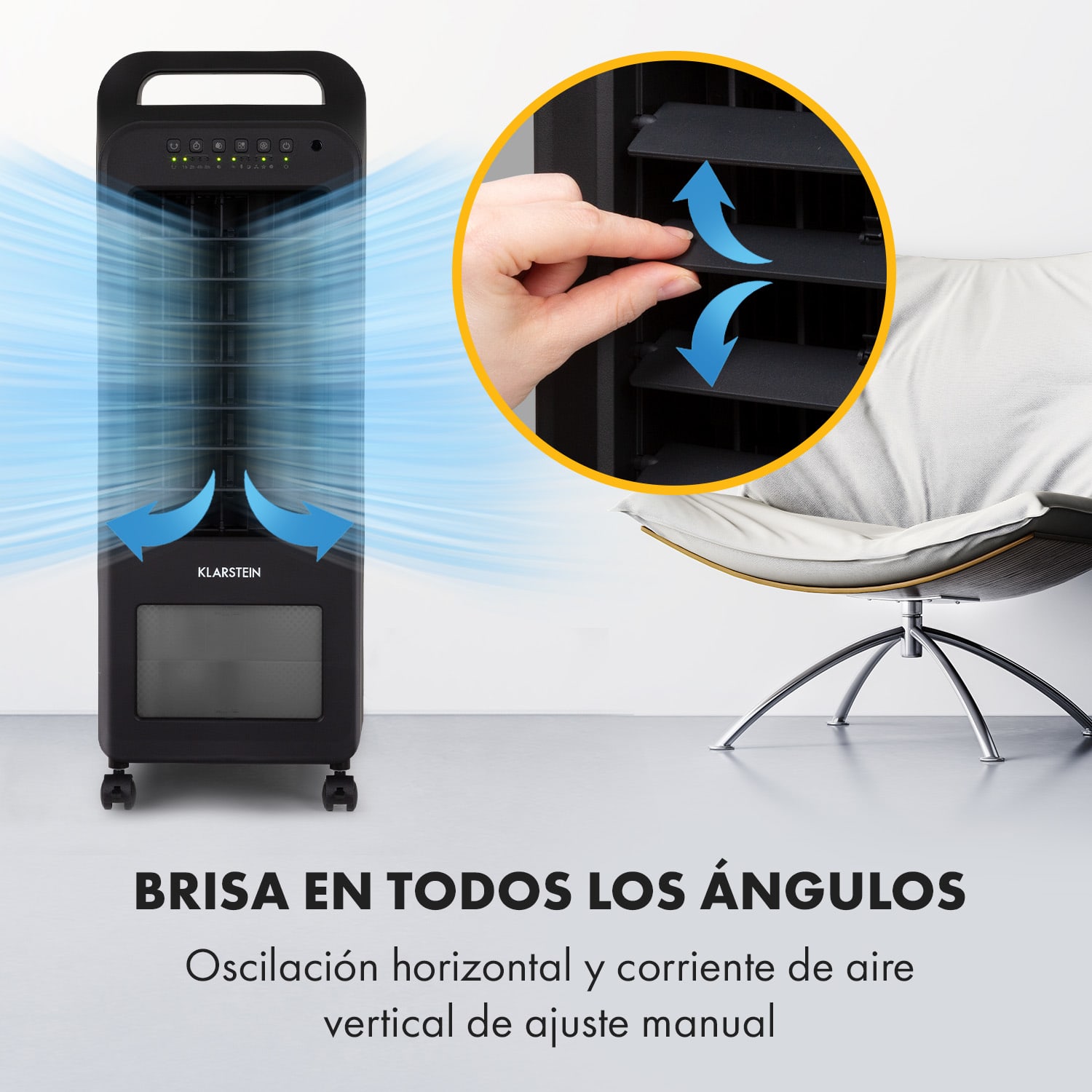 Cooler Rush ventilador climatizador 5.5L 45W mando a distancia 5x paquetes de hielo