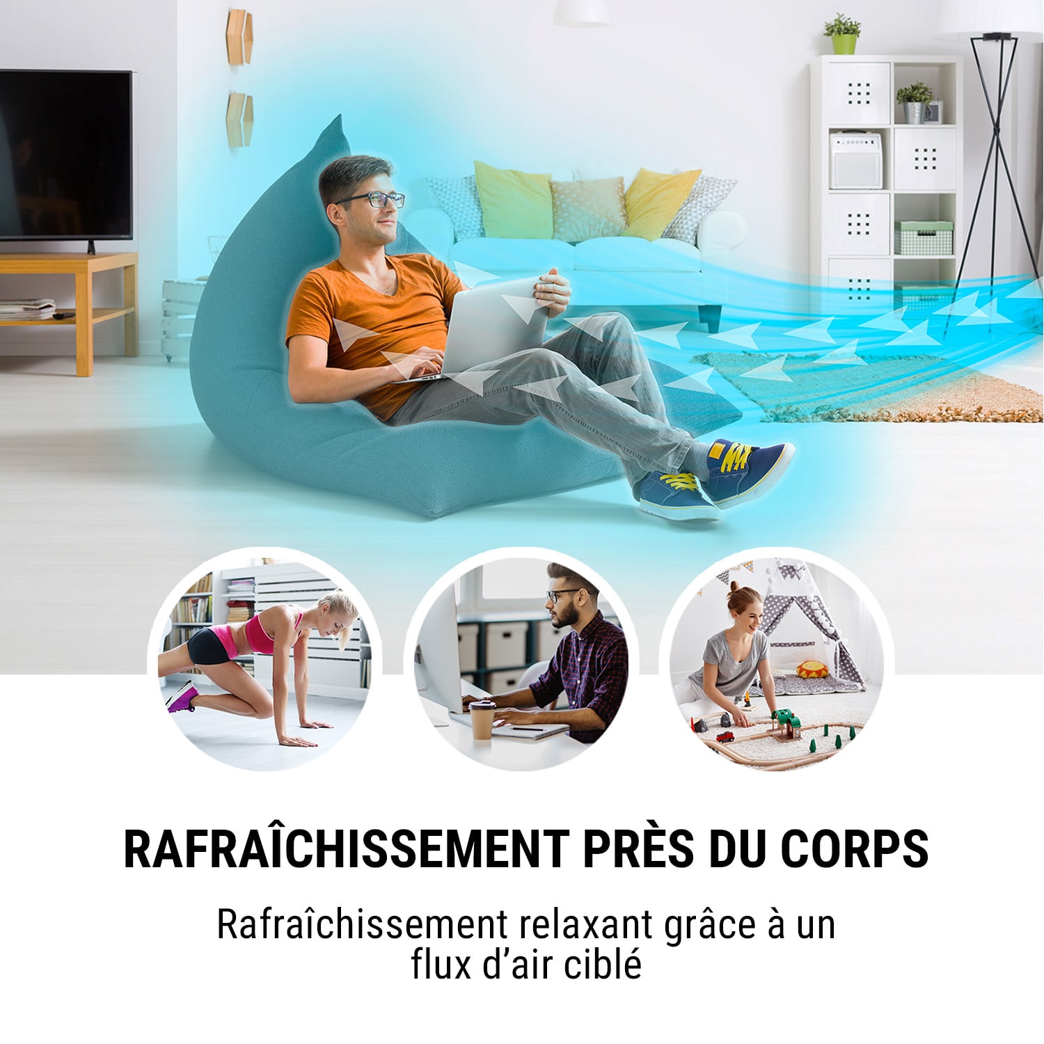 Arctic Cube 4-en-1 refroidisseur d'air 40 Watt 230 m3/h 2 batteries de refroidissement Noir
