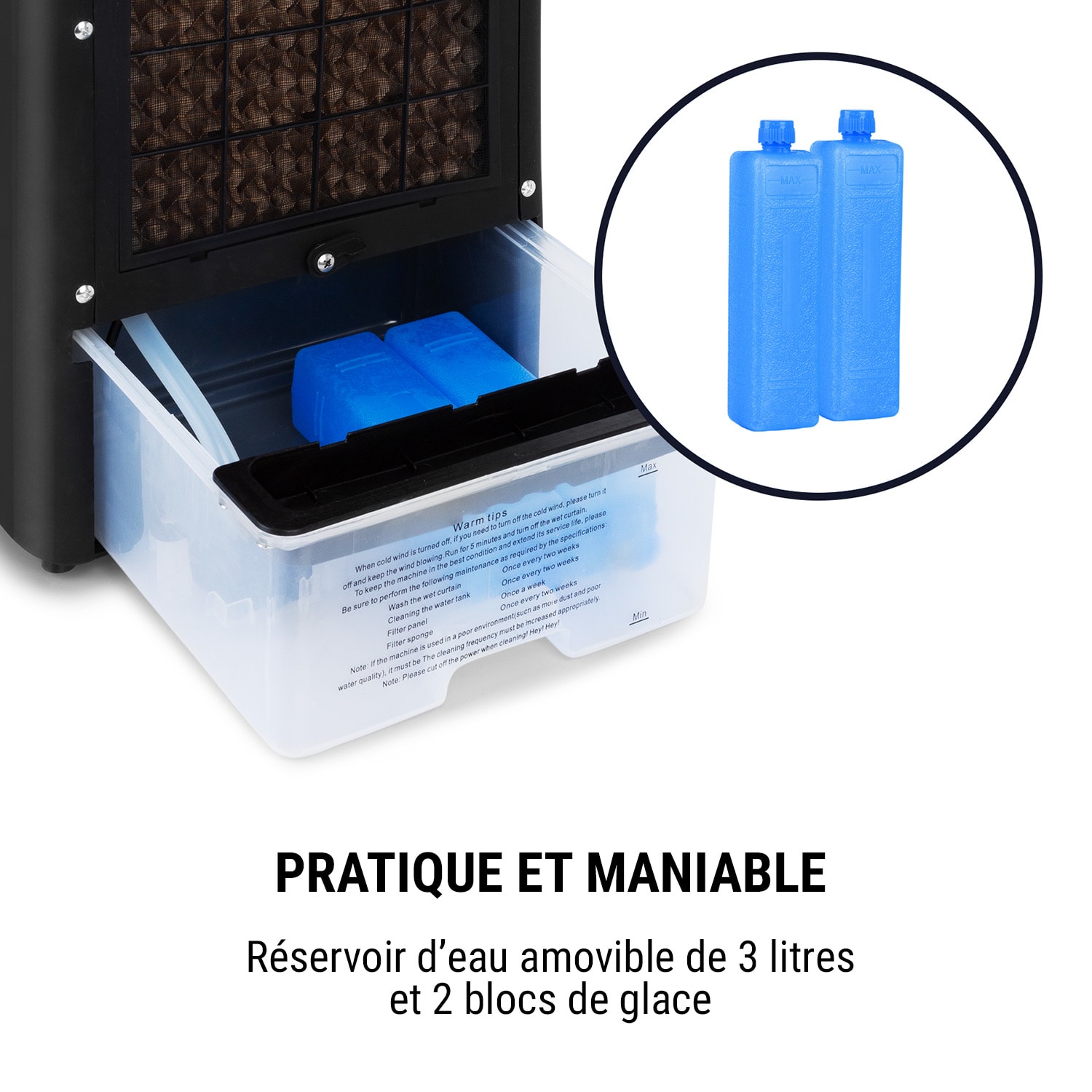 Arctic Cube 4-en-1 refroidisseur d'air 40 Watt 230 m3/h 2 batteries de refroidissement Noir