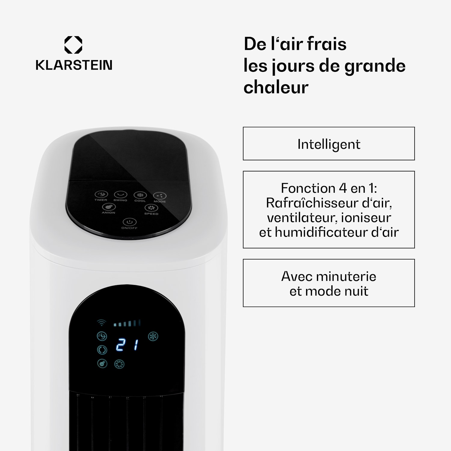 Polar Tower Smart ventilator luchtkoeler 7L 85W afstandsbediening 5x koelelement 