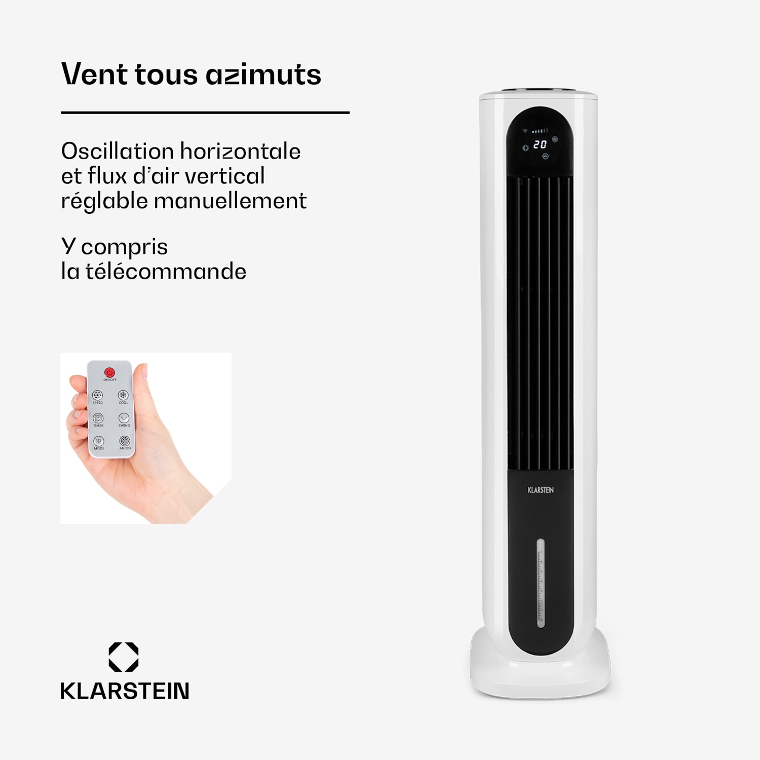 Polar Tower Smart ventilator luchtkoeler 7L 85W afstandsbediening 5x koelelement 