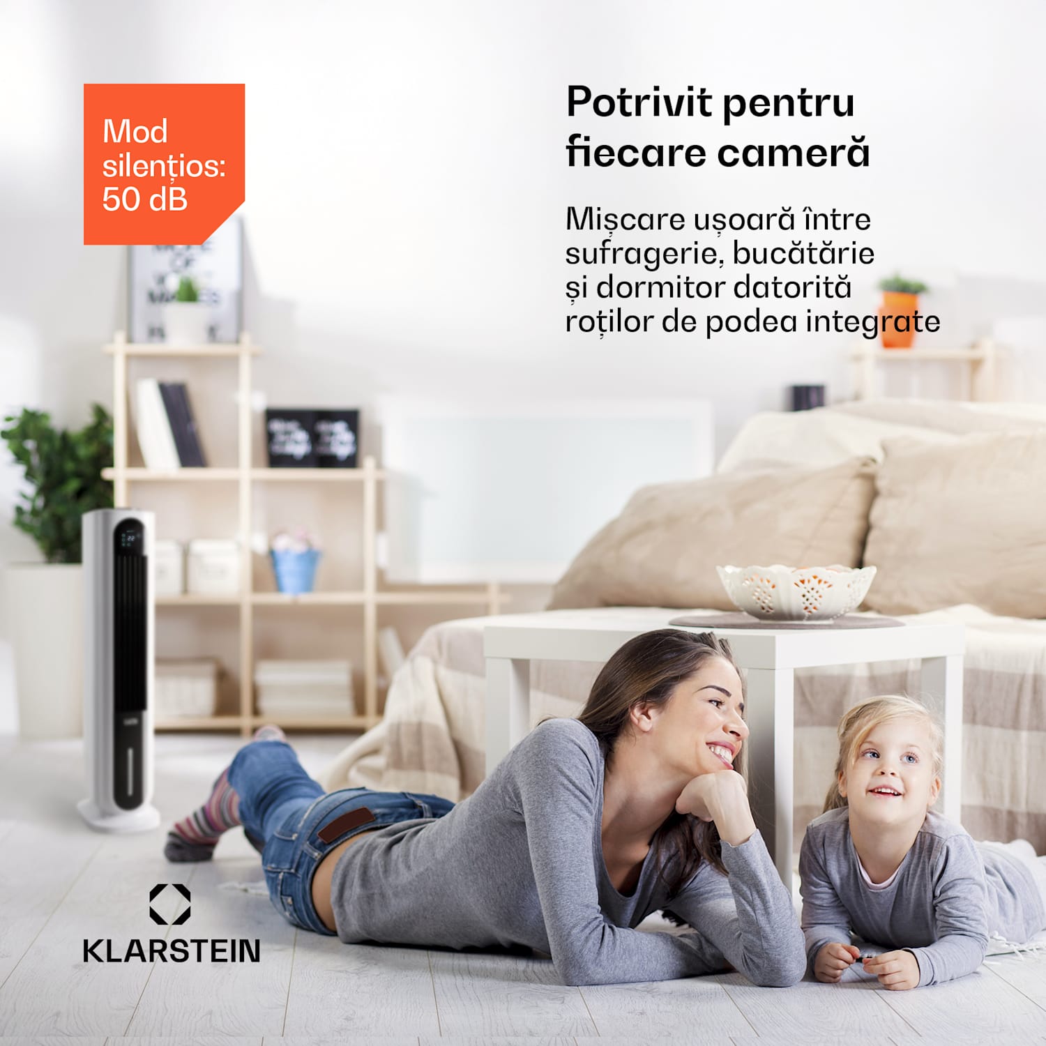 Polar Tower Smart, ventilator, răcitor de aer, 7L, 85W, telecomandă, 5 cutii de răcire 330 m³/h | Da | Alb