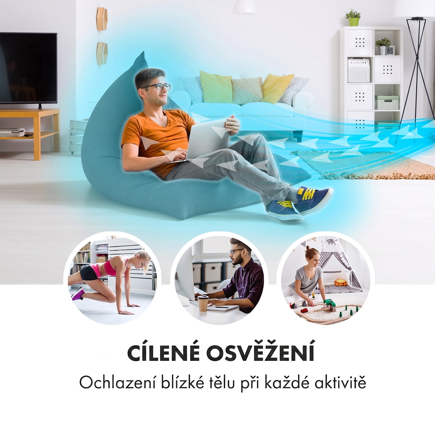 Icetower Smart, sloupový ventilátor, 45 W, ovládání přes aplikaci 