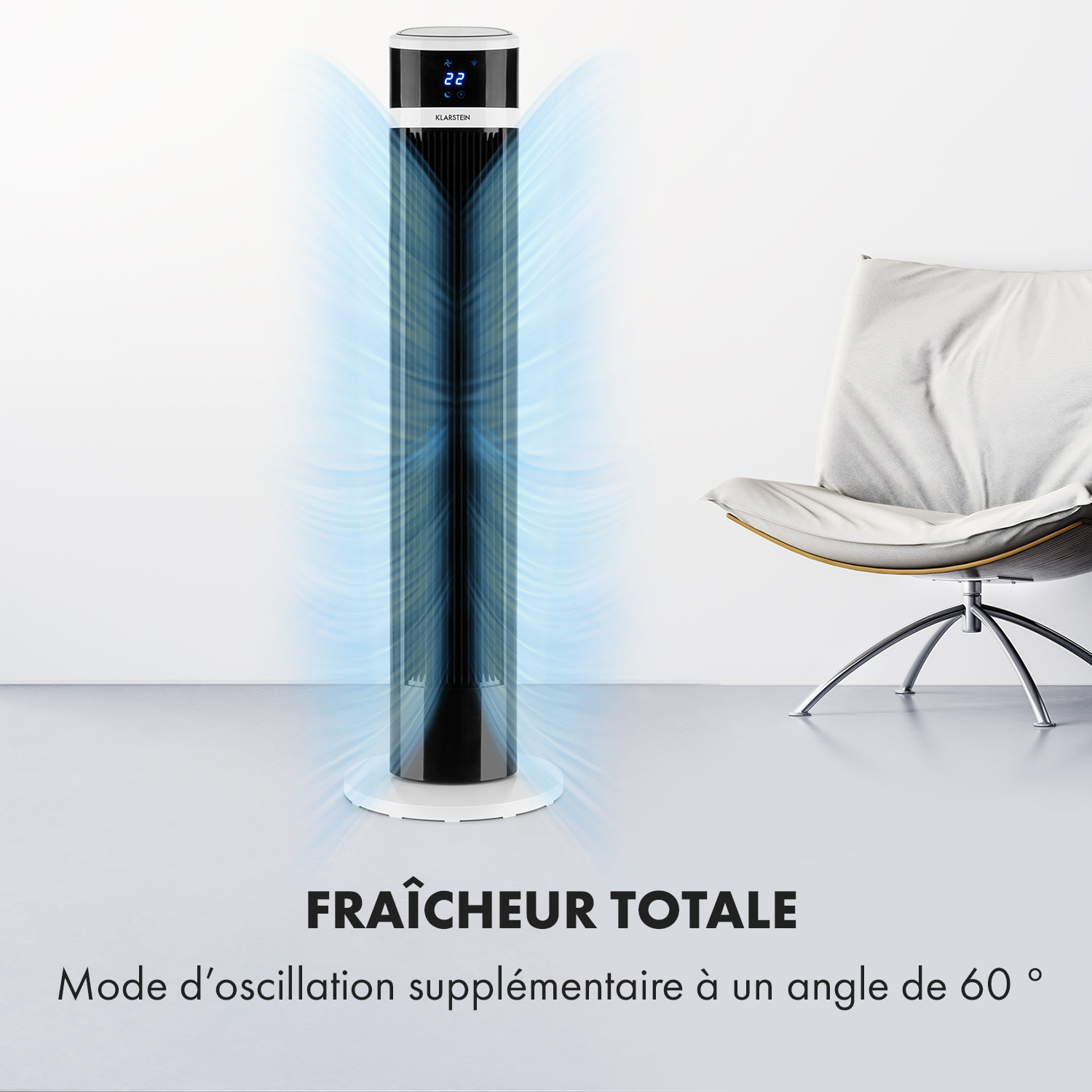 Icetower Smart Ventilateur sur pied  45 Watt Contrôle par app 