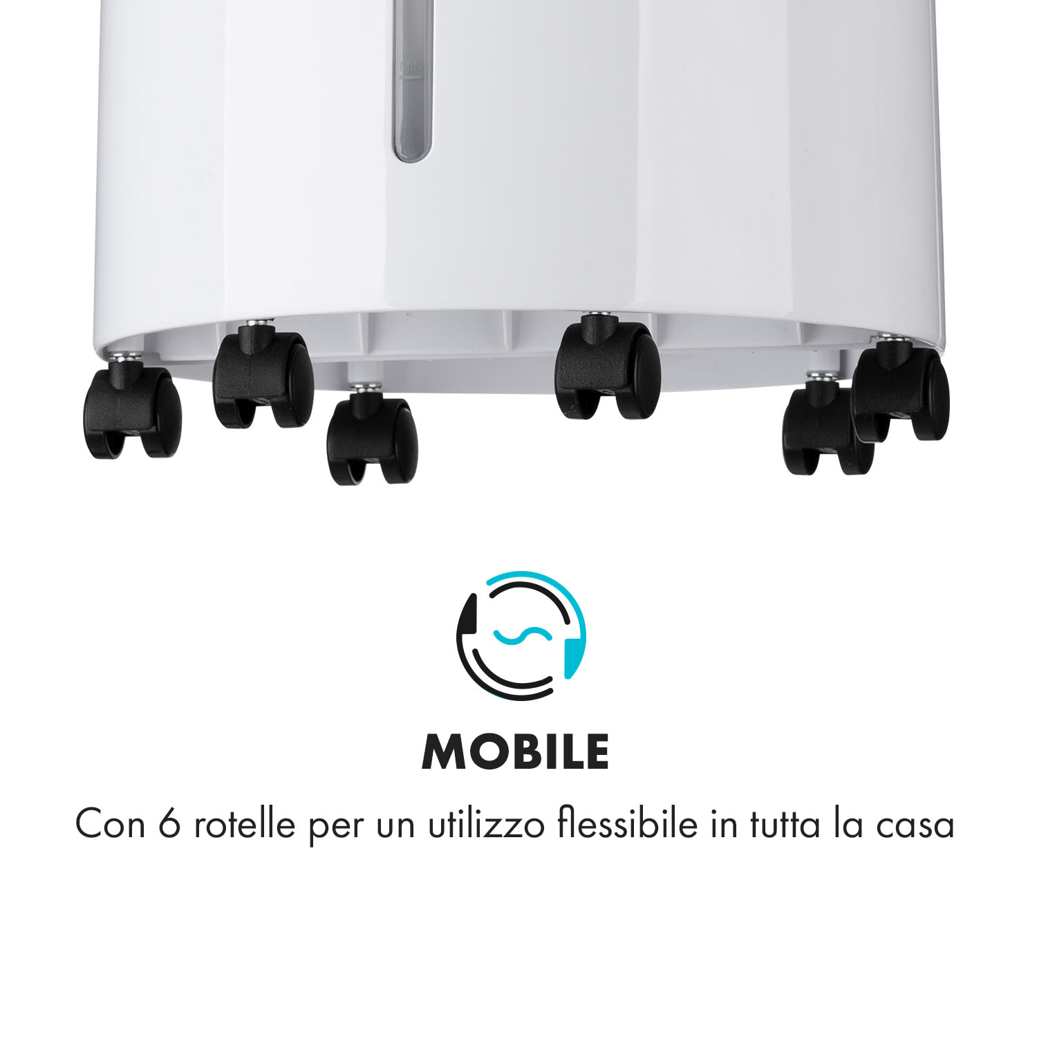 Waterfall, Raffreddatore Evaporativo, 2 Piastre Eutettiche, Portatile, 4 L, 45 W Bianco