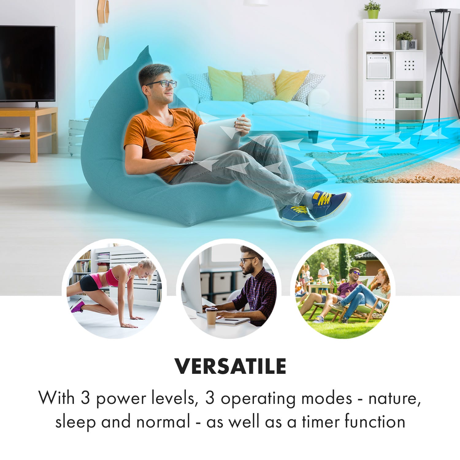 Waterfall, klimator, 45 W, 4 l, 2 x wkład chłodzący, przenośny 