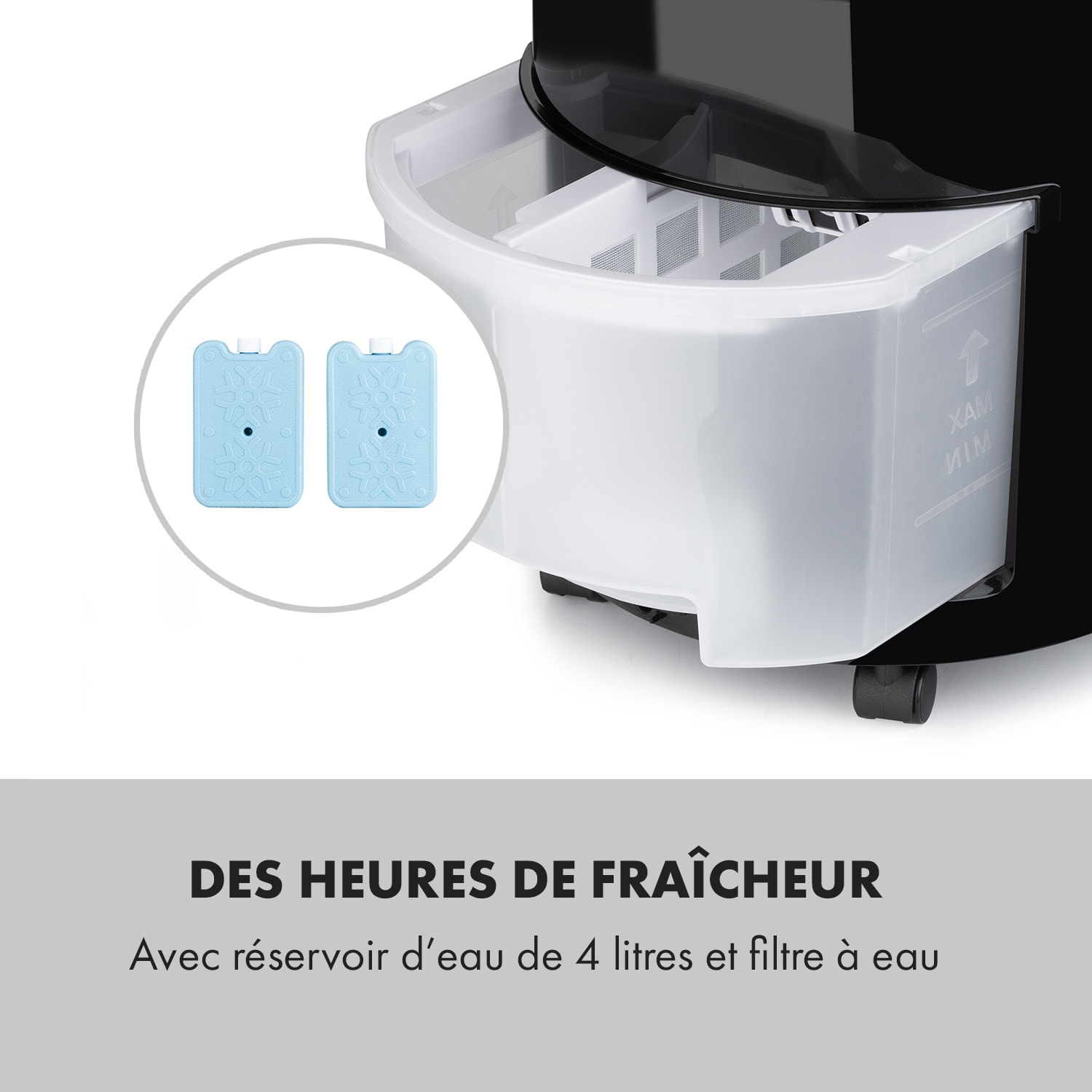 Waterfall luchtkoeler 45 W 4 liter 2 koelelementen mobiel 