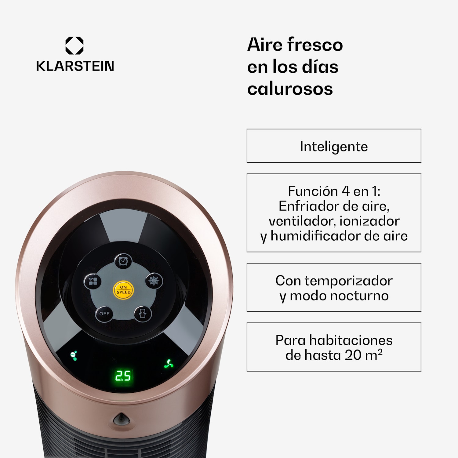 Skyscraper Ice enfriador de aire 4 en 1 ventilador 210 m³/h 30 W oscilación mando a distancia móvil 
