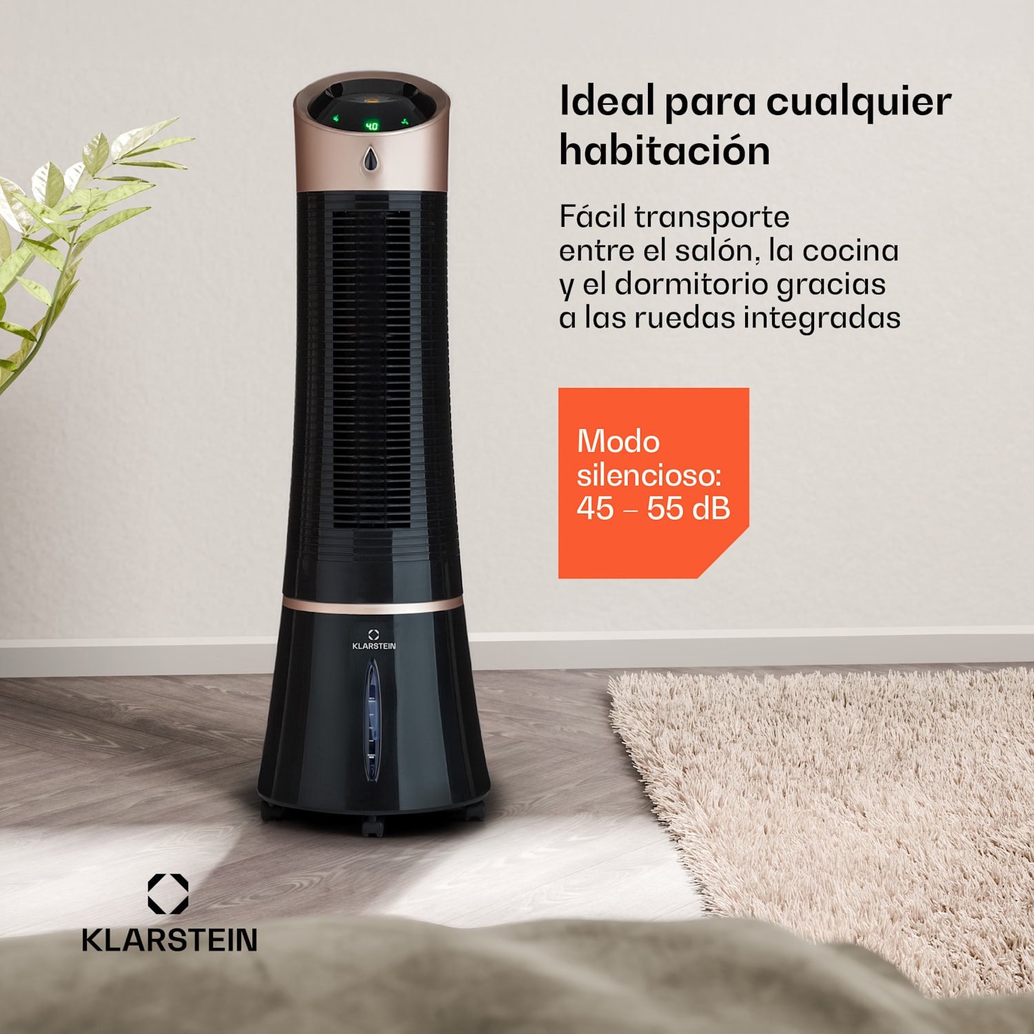 Skyscraper Ice enfriador de aire 4 en 1 ventilador 210 m³/h 30 W oscilación mando a distancia móvil 