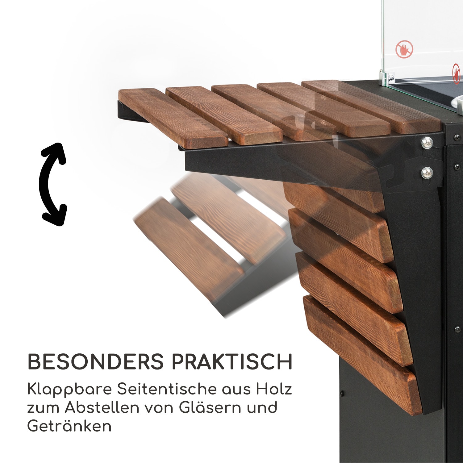 Flagranti Plus Gasheizstrahler 8kW Seitentische Edelstahl 6 