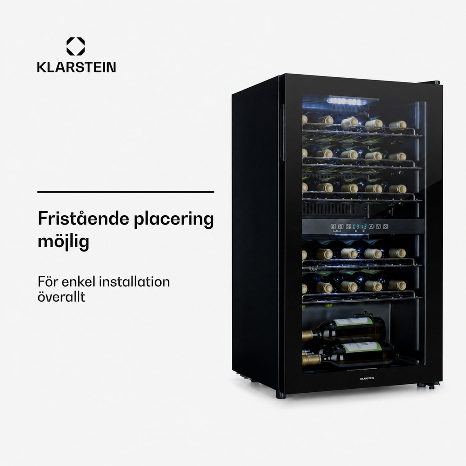 Klarstein Shiraz 29 Duo Vinkylskåp 2 zoner 80L/29 flaskor 5-22°C touch svart 