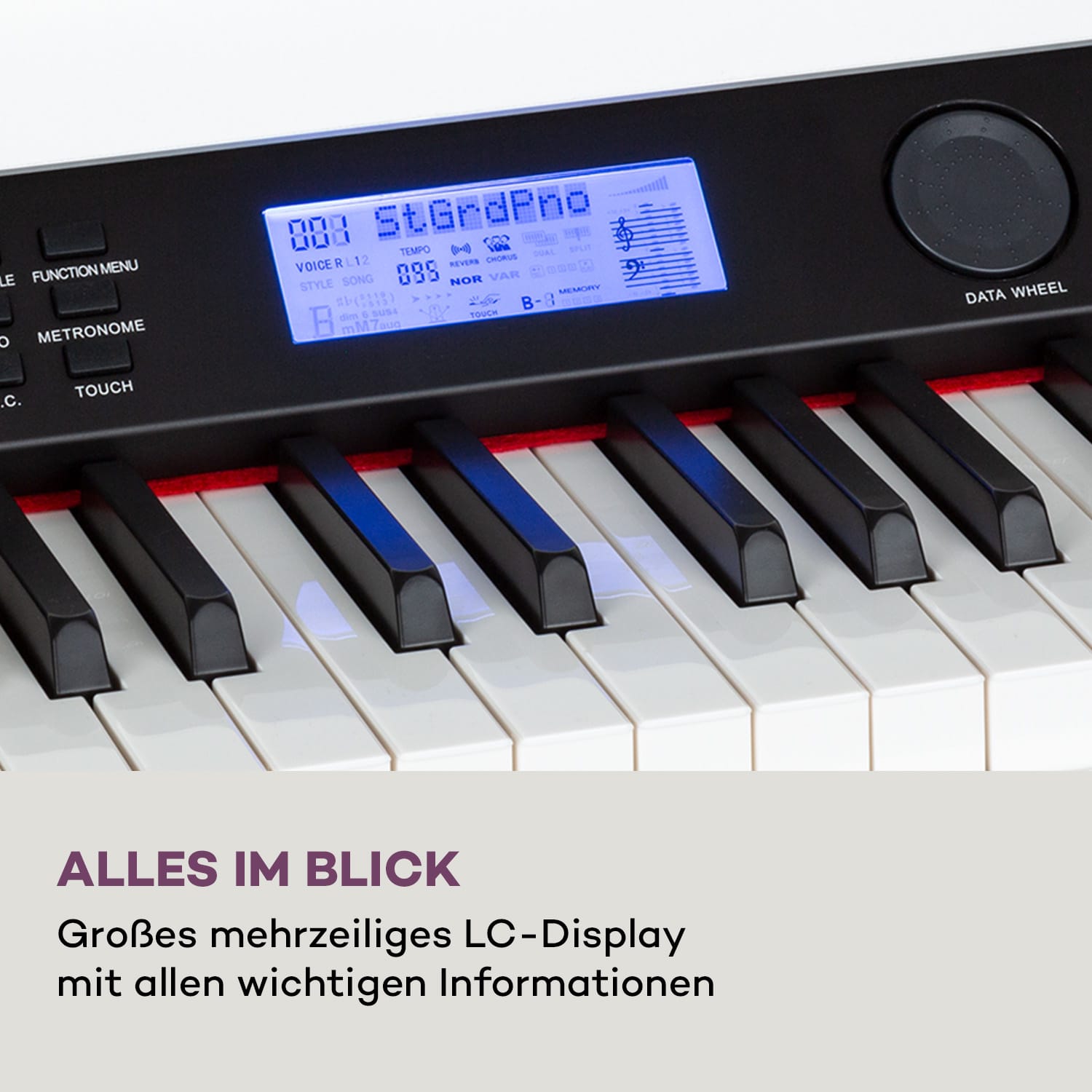 Subi 88 Harmony E-Piano 88 Tasten Hammermechanik 160 Rhythmen 80  Demosongs Weißes Holz