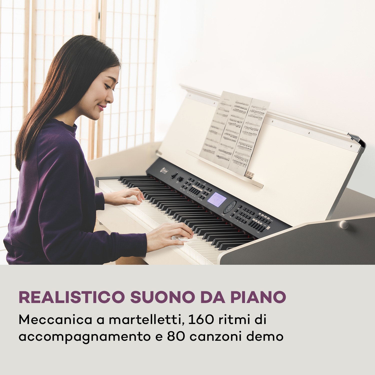 Subi 88 Harmony Piano elettrico 88 tasti meccanica a martello 160 ritmi 80 canzoni demo 