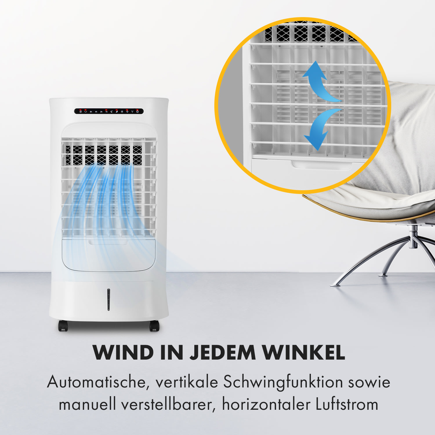 Iceberg Breeze, raffrescatore evaporativo 2 in 1, 65 Watt, 283 m3/h, serbatoio da 10 L, 2 batterie di raffreddamento 