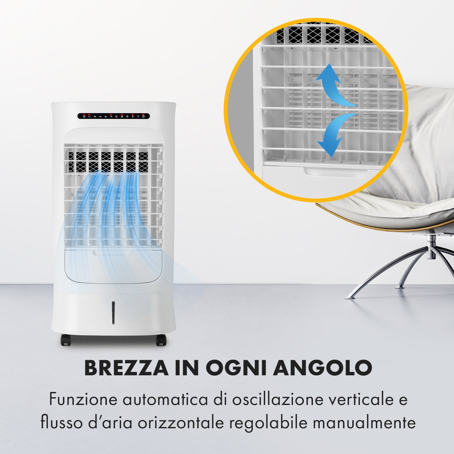 Iceberg Breeze, raffrescatore evaporativo 2 in 1, 65 Watt, 283 m3/h, serbatoio da 10 L, 2 batterie di raffreddamento 