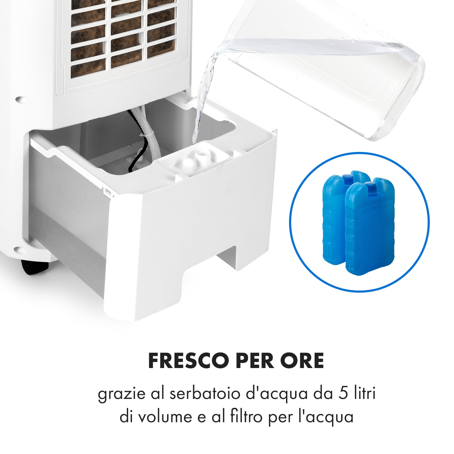 Iceberg Pure, Raffrescatore evaporativo, serbatoio: 5 L, flusso: 283 m³/h, 65 W Pure | Bianco