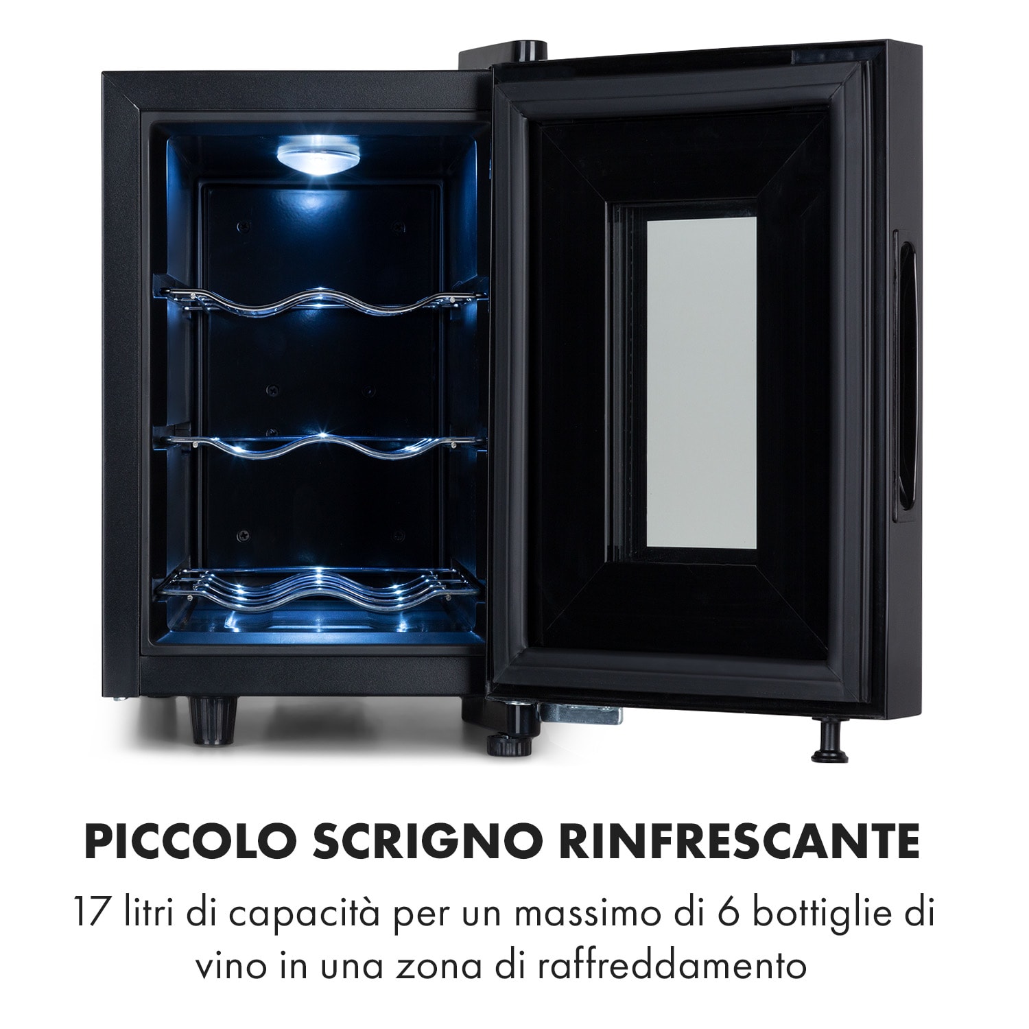 Bellevin 6 Uno - Frigorifero per vini, 17 litri, 11-18 °C, SingleZone, LED 