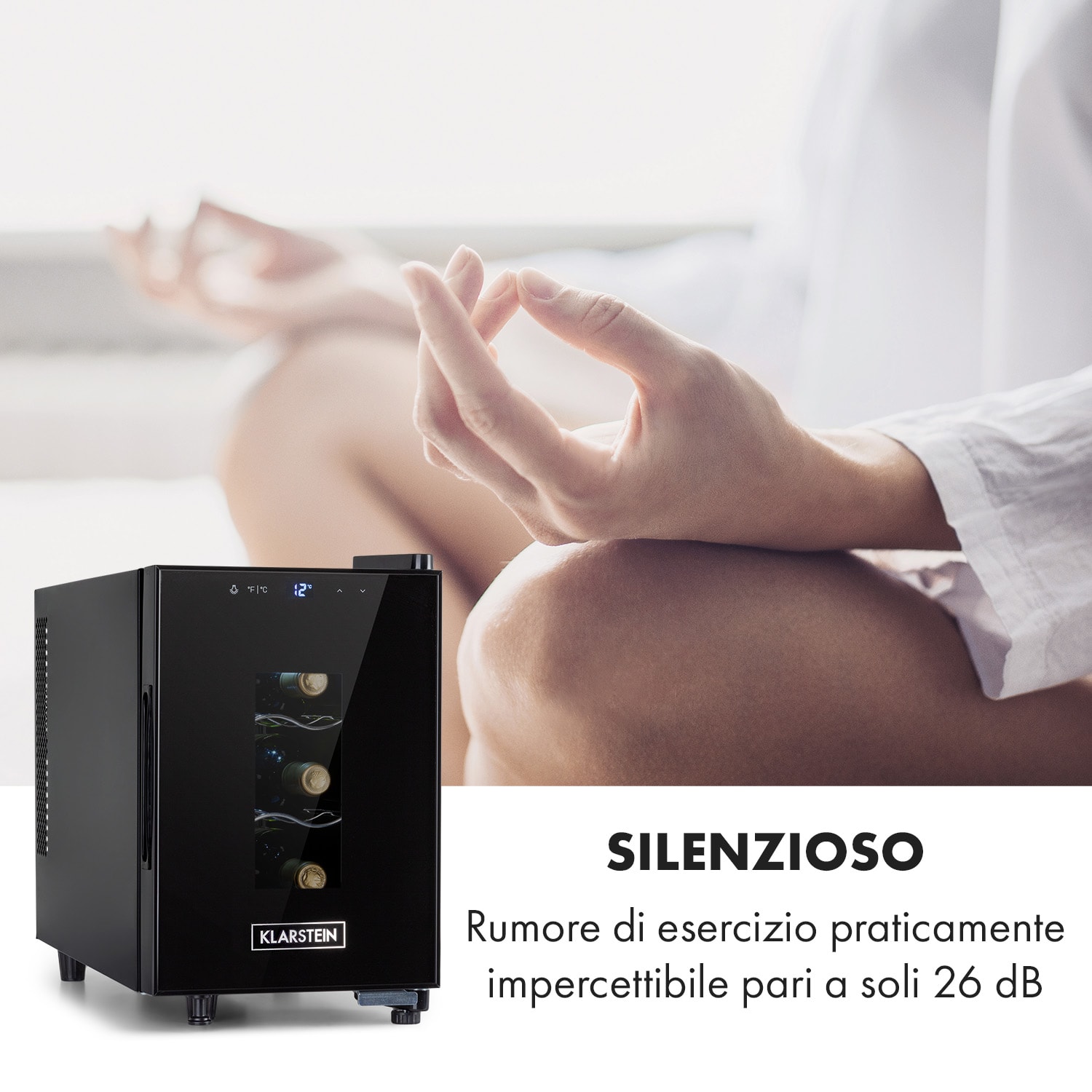 Bellevin 6 Uno - Frigorifero per vini, 17 litri, 11-18 °C, SingleZone, LED 