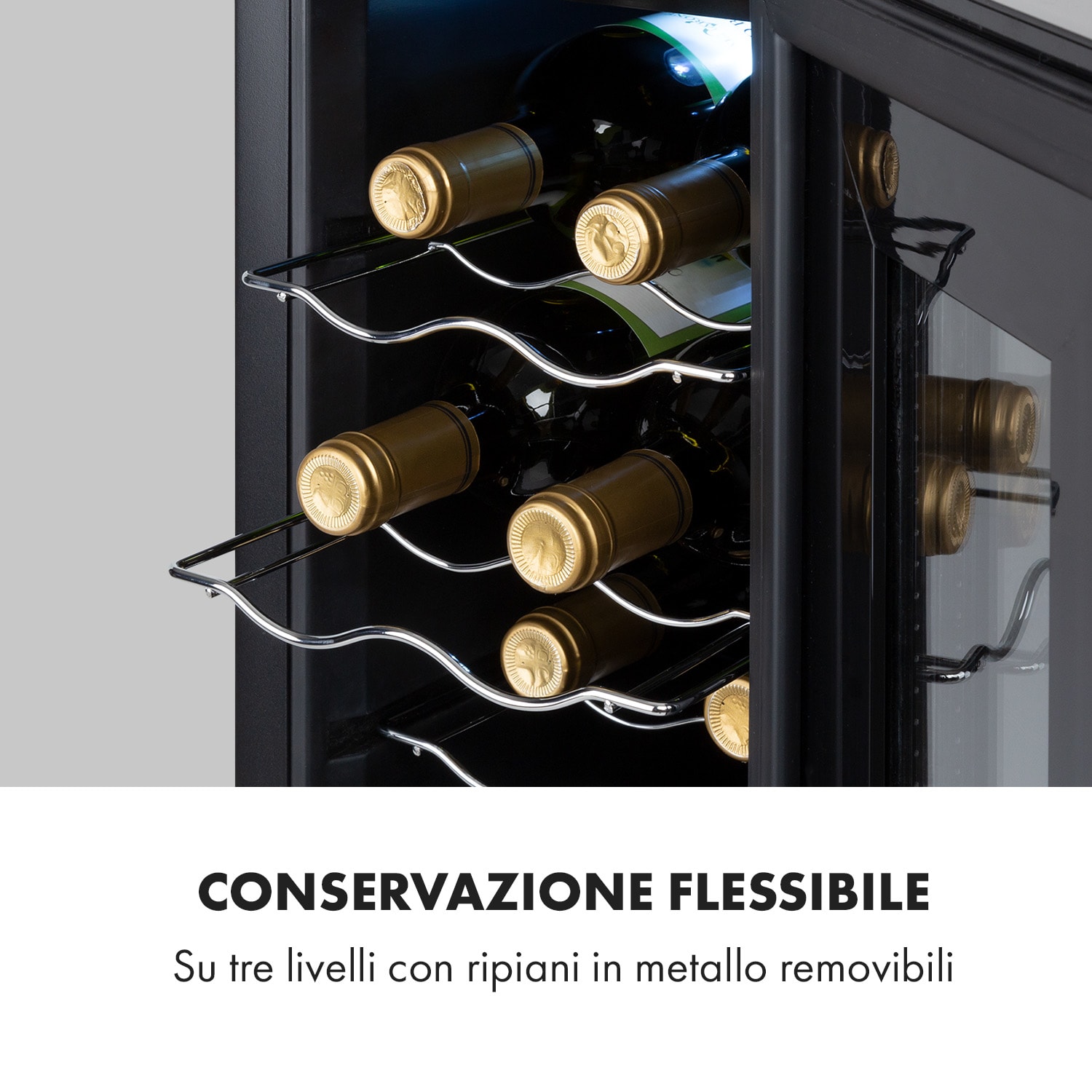 Bellevin 6 Uno - Frigorifero per vini, 17 litri, 11-18 °C, SingleZone, LED 