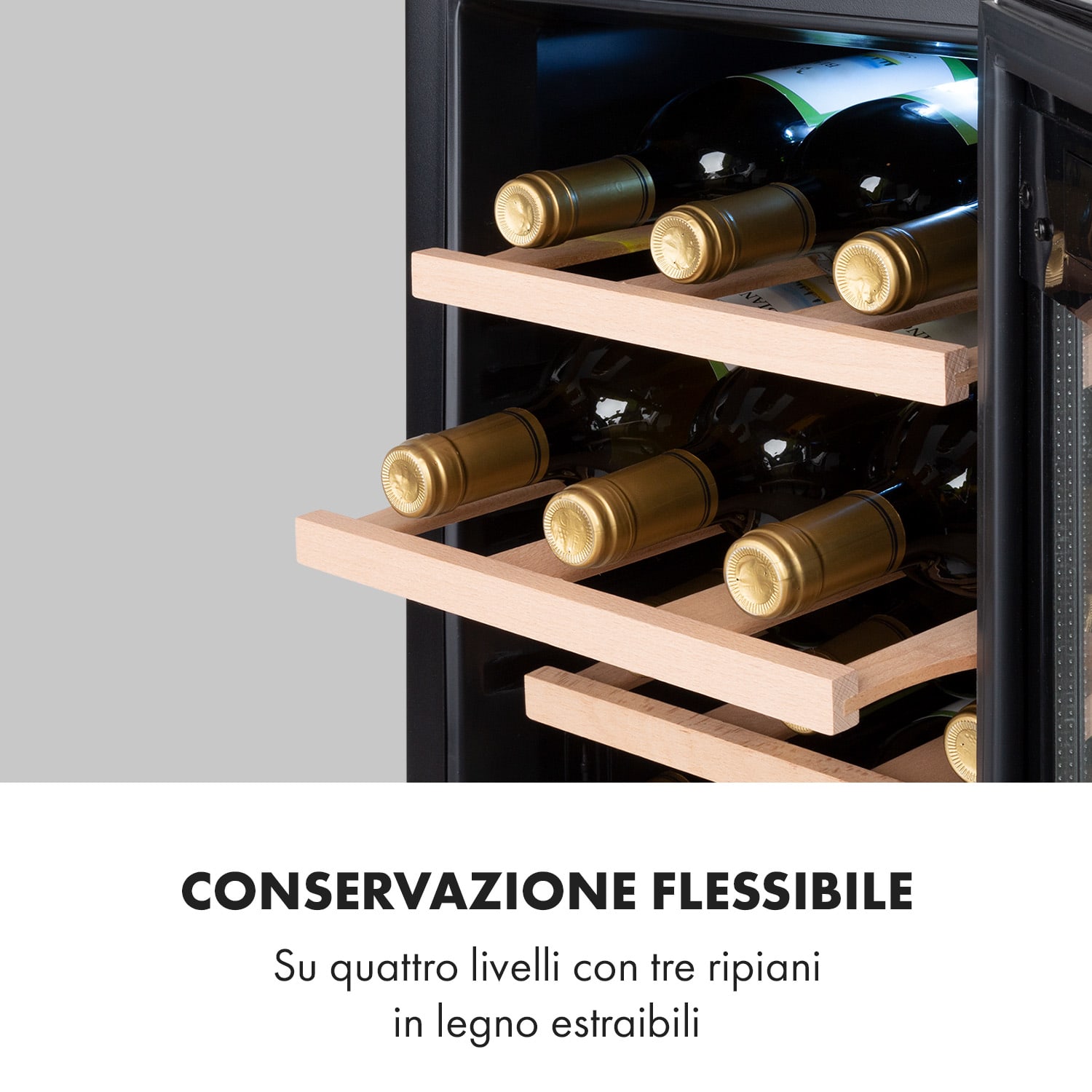Reserva 12 uno - Frigorifero per vini, 12 bottiglie, 31 litri, acciaio inox 1 zona di raffreddamento | 12 bottiglie