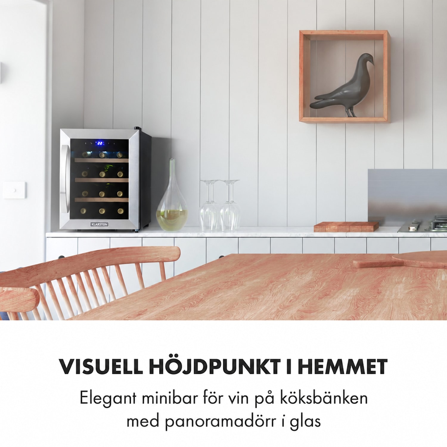 Reserva 12 Uno Vinkylskåp 12 flaskor 31 liter ädelstål 1 kylzon | 12 flaskor