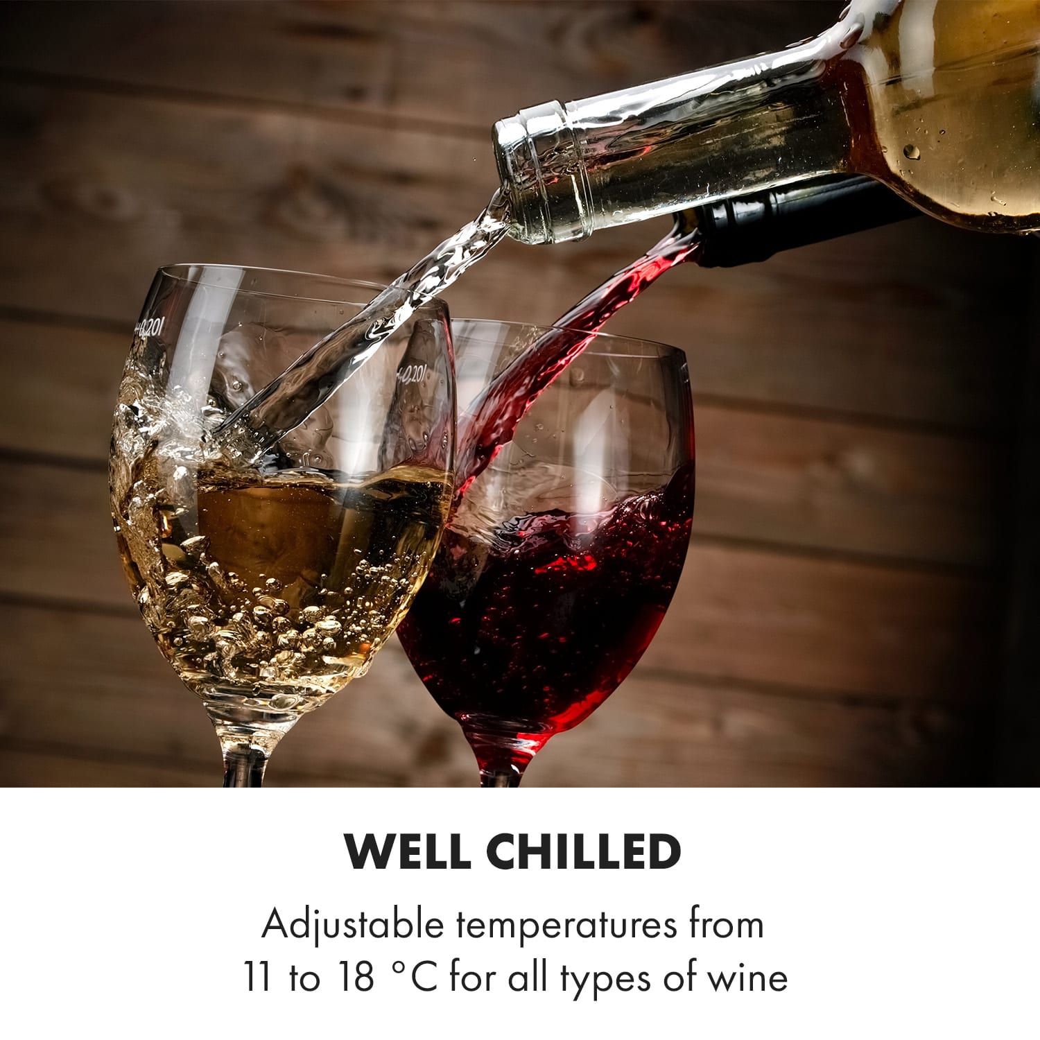 Reserva 8 Slim Uno, chłodziarka do wina, 23 l, 8 butelek, 11-18°C, 26 dB, stal szlachetna 1 strefa chłodzenia | 8 butelek