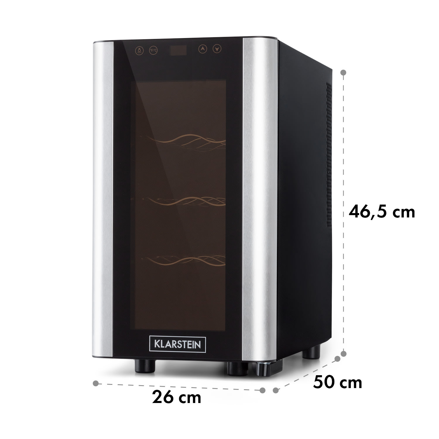 Reserva 8 Slim Uno, chłodziarka do wina, 23 l, 8 butelek, 11-18°C, 26 dB, stal szlachetna 1 strefa chłodzenia | 8 butelek