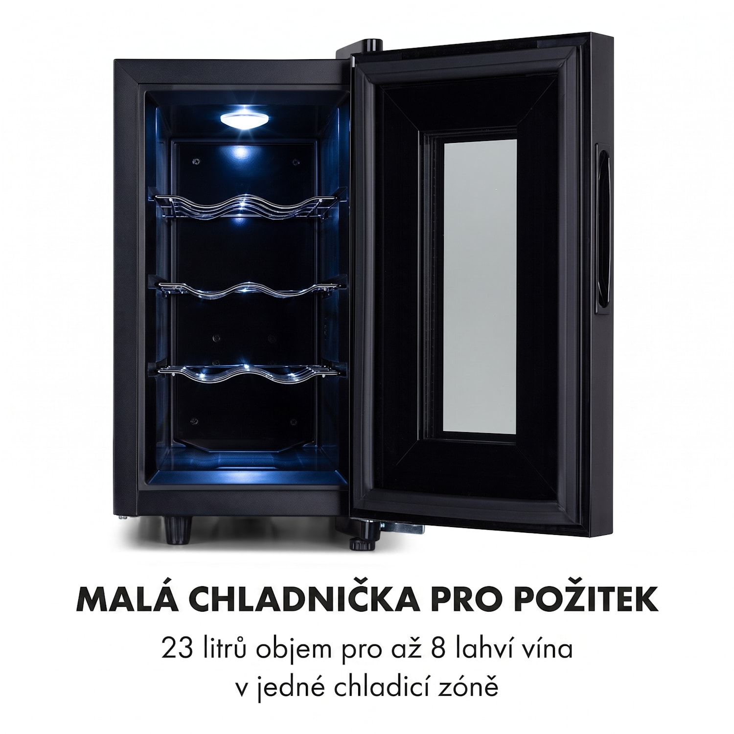 Bellevin 8 Uno, vinotéka, 23 litrů, 11-18 °C, 1 zóna 1 chladící zóna | 8 lahví