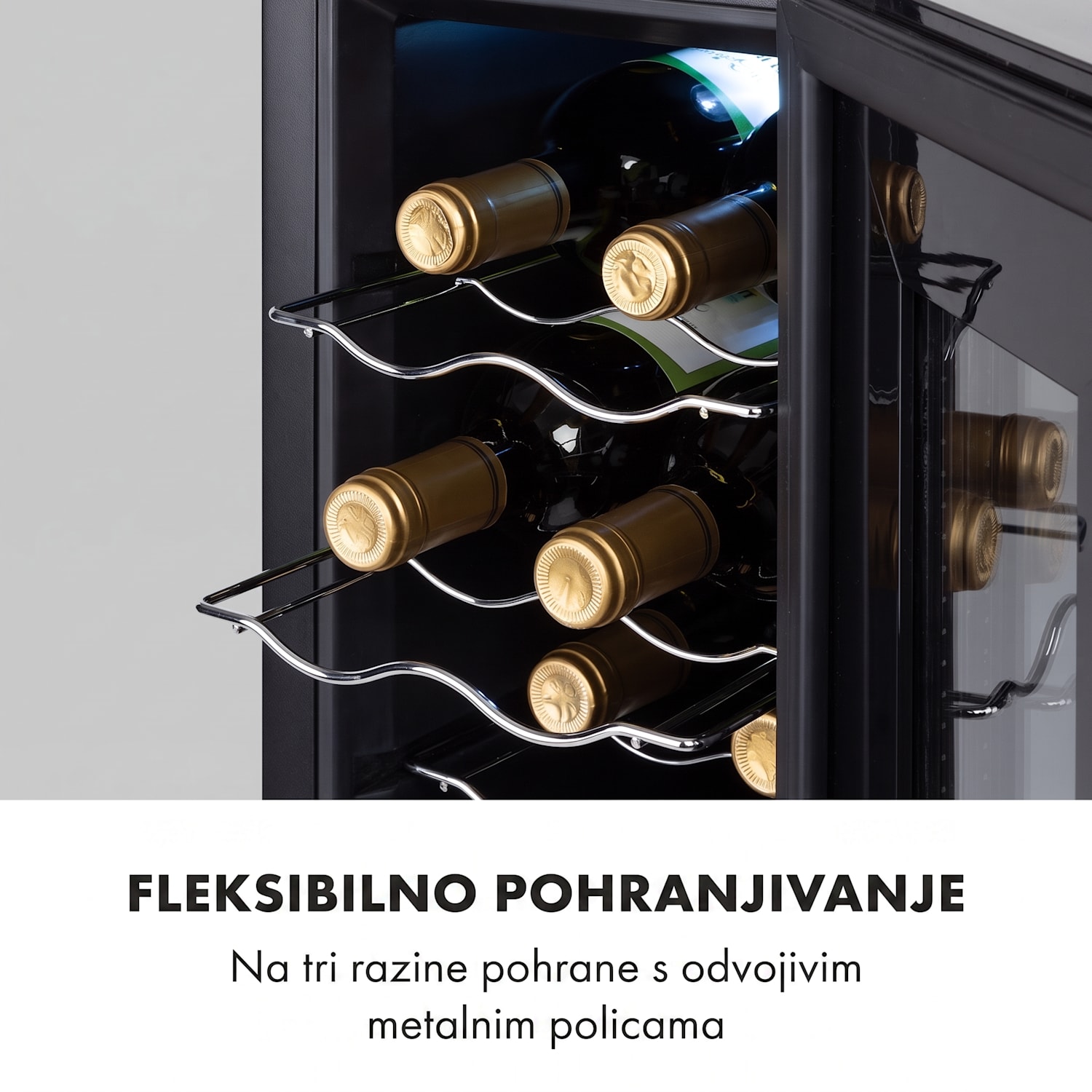 Bellevin 8 Uno, vinoteka, 23 litre, 11 - 18 ° C, jedna zona 1 | 8 boca